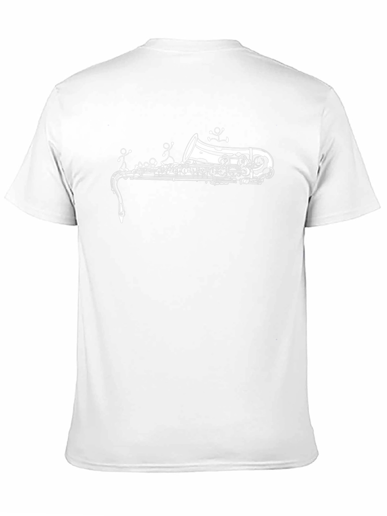 Saxophone Stick Figures Black T-Shirt