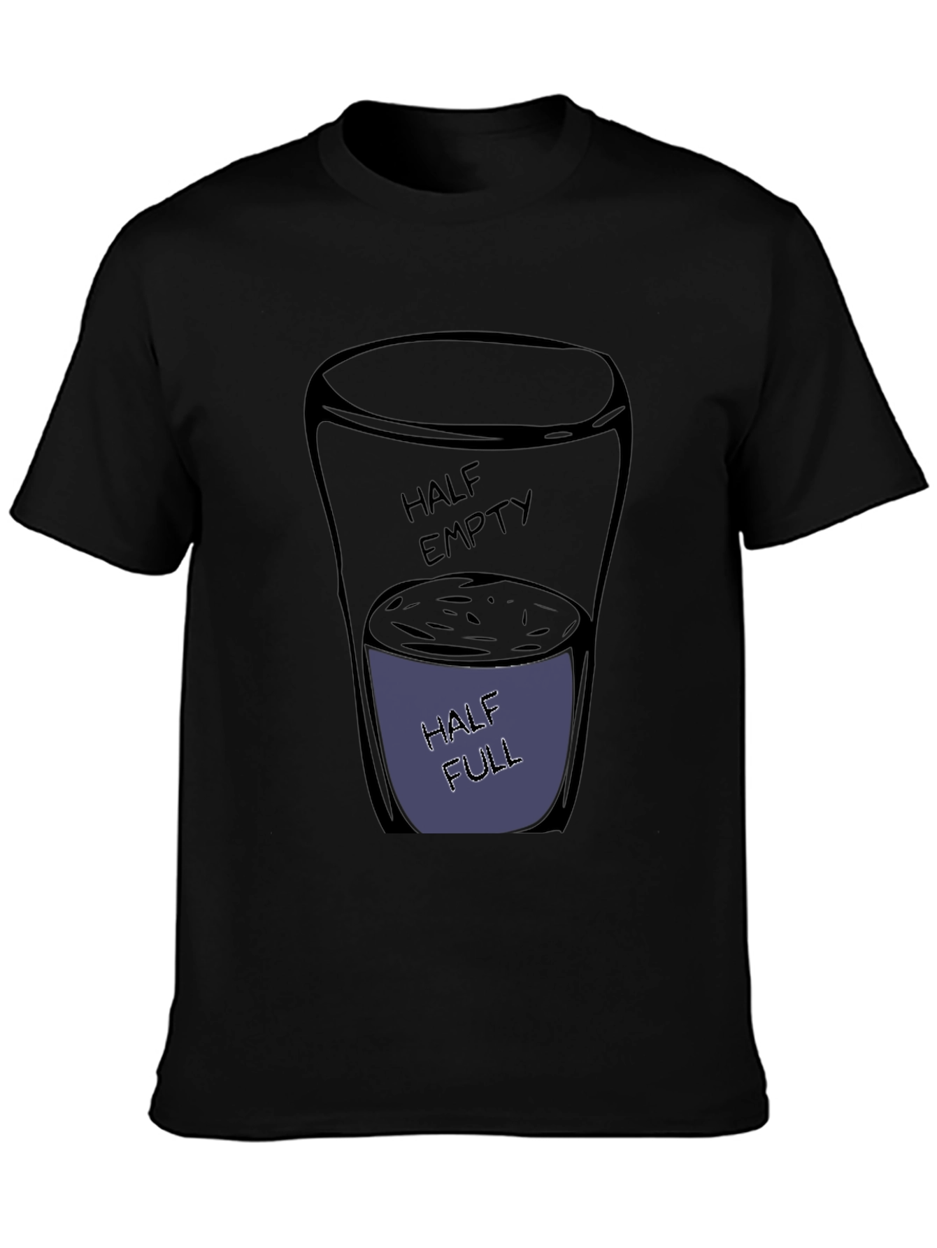 Optimistic Glass T-Shirt - Half Full Design