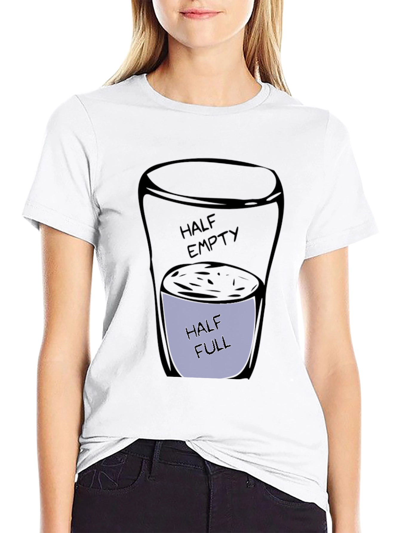 Optimistic Glass T-Shirt - Half Full Design