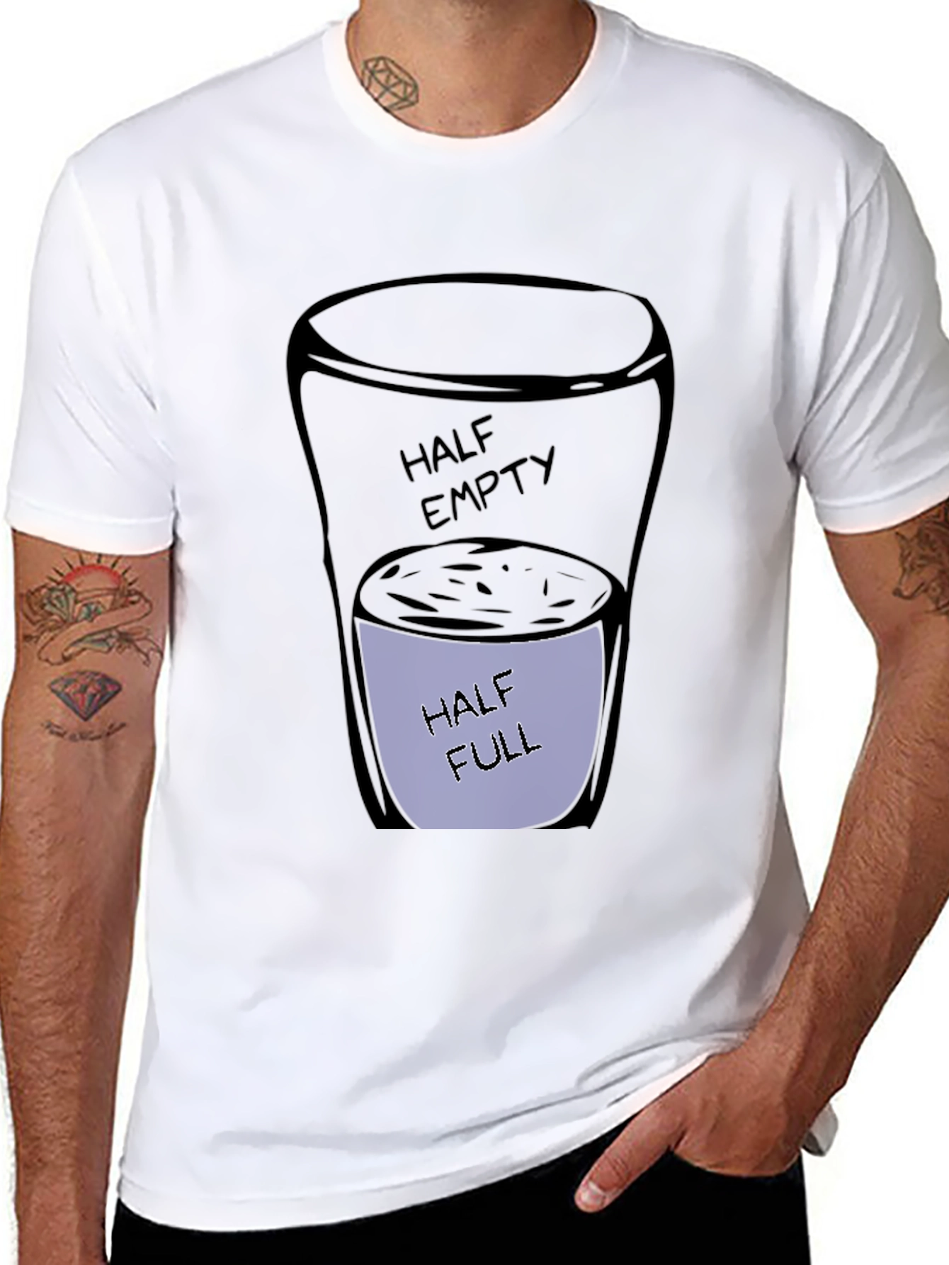 Optimistic Glass T-Shirt - Half Full Design