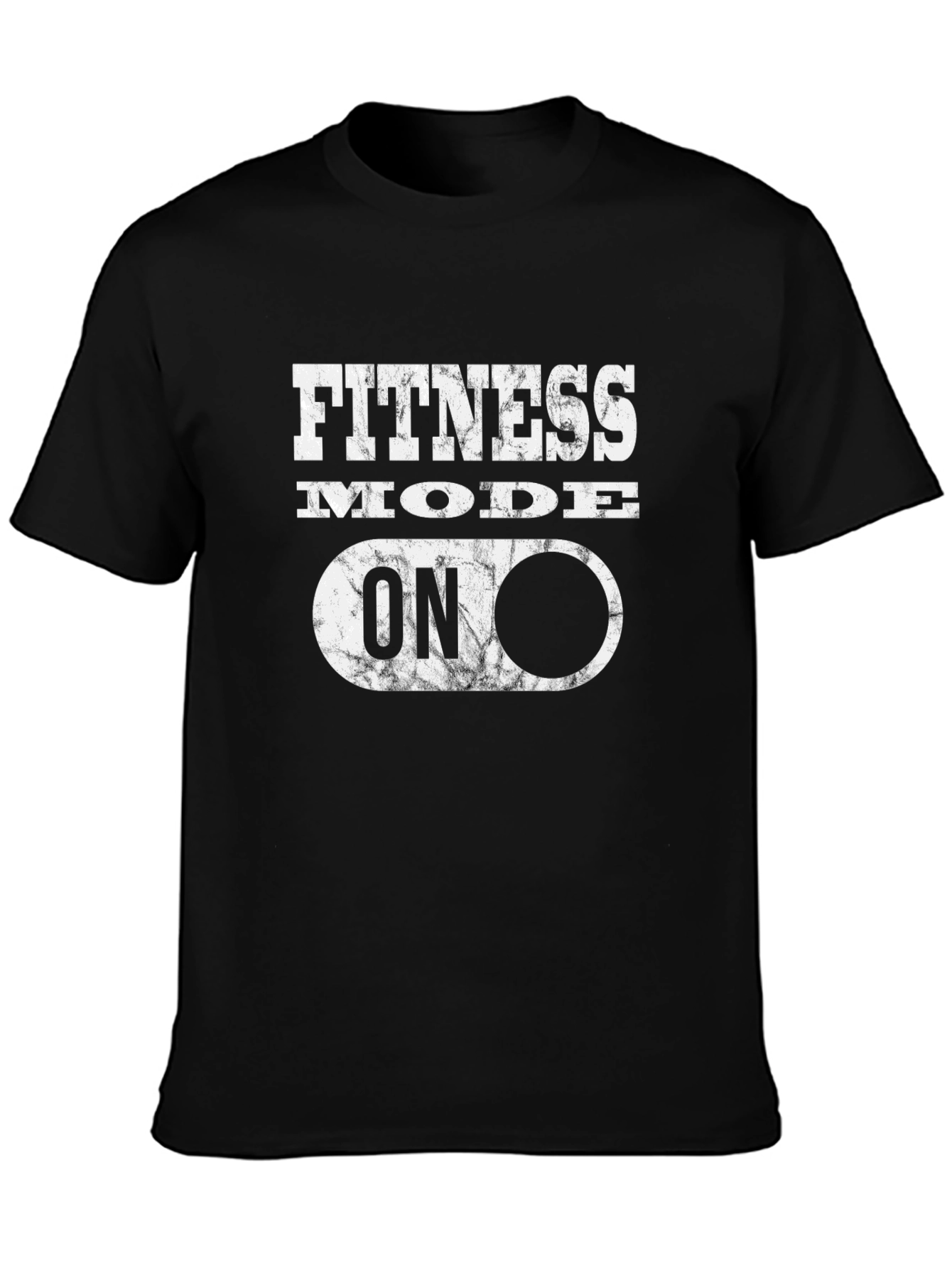 Fitness Mode On Graphic Tee - Black Cotton T-Shirt