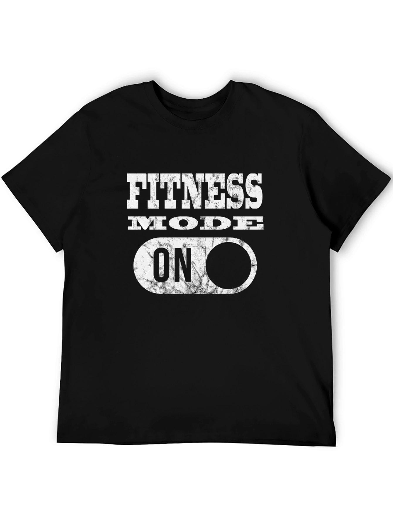 Fitness Mode On Graphic Tee - Black Cotton T-Shirt