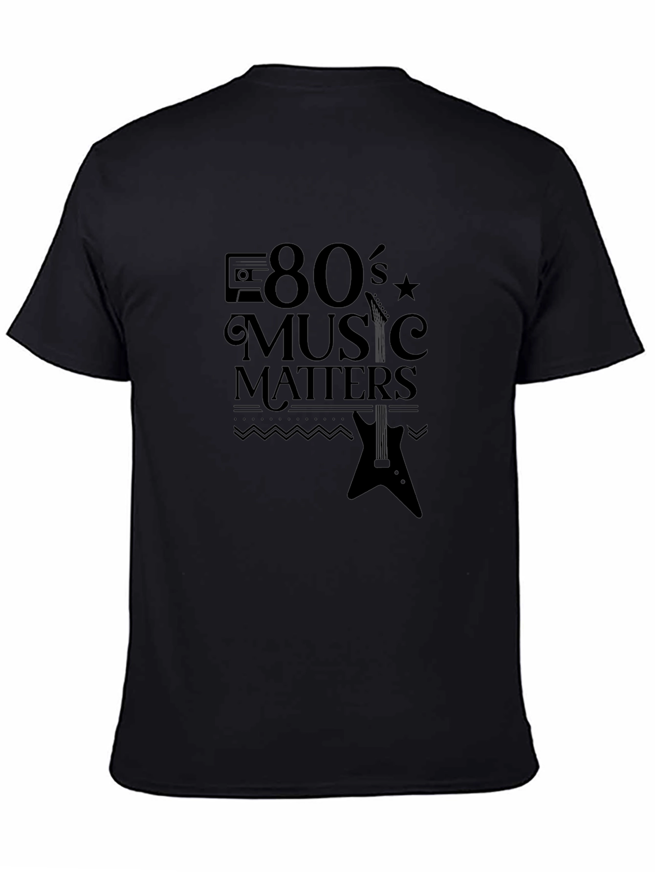 80s Music Matters Graphic Tee - Black
