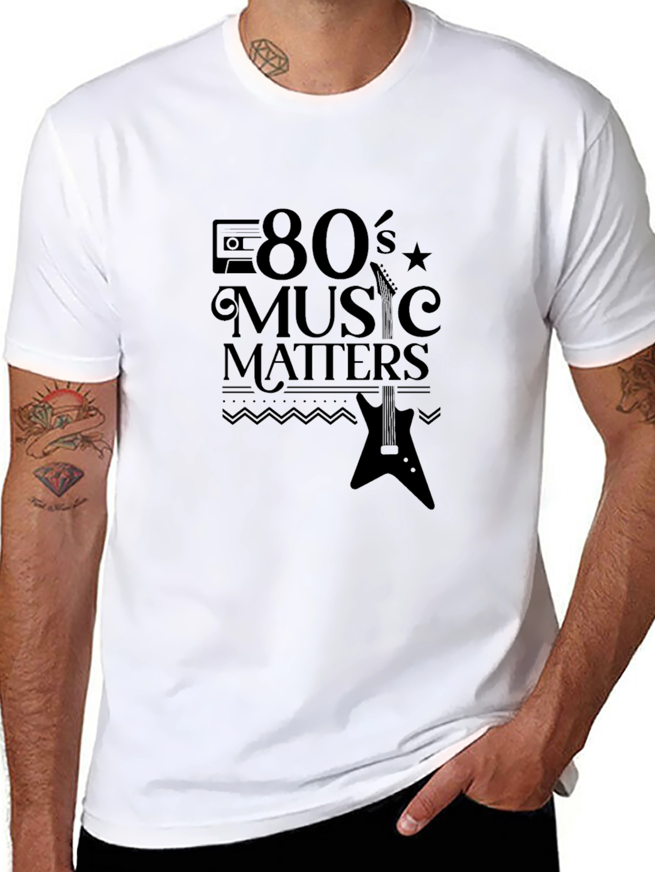 80s Music Matters Graphic Tee - Black