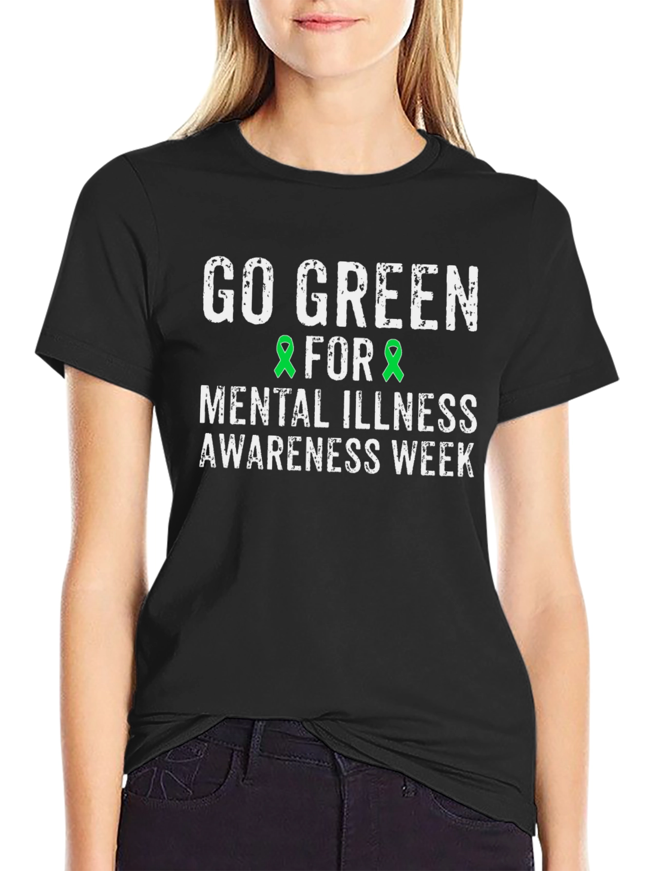 Go Green Mental Illness Awareness T-Shirt