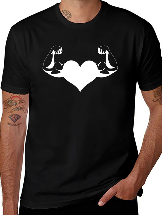 Heart Muscle Tee - Strong Love Black T-Shirt