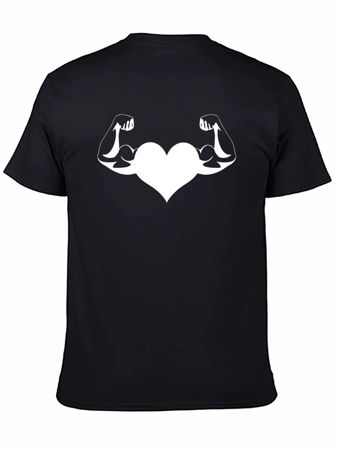 Heart Muscle Tee - Strong Love Black T-Shirt