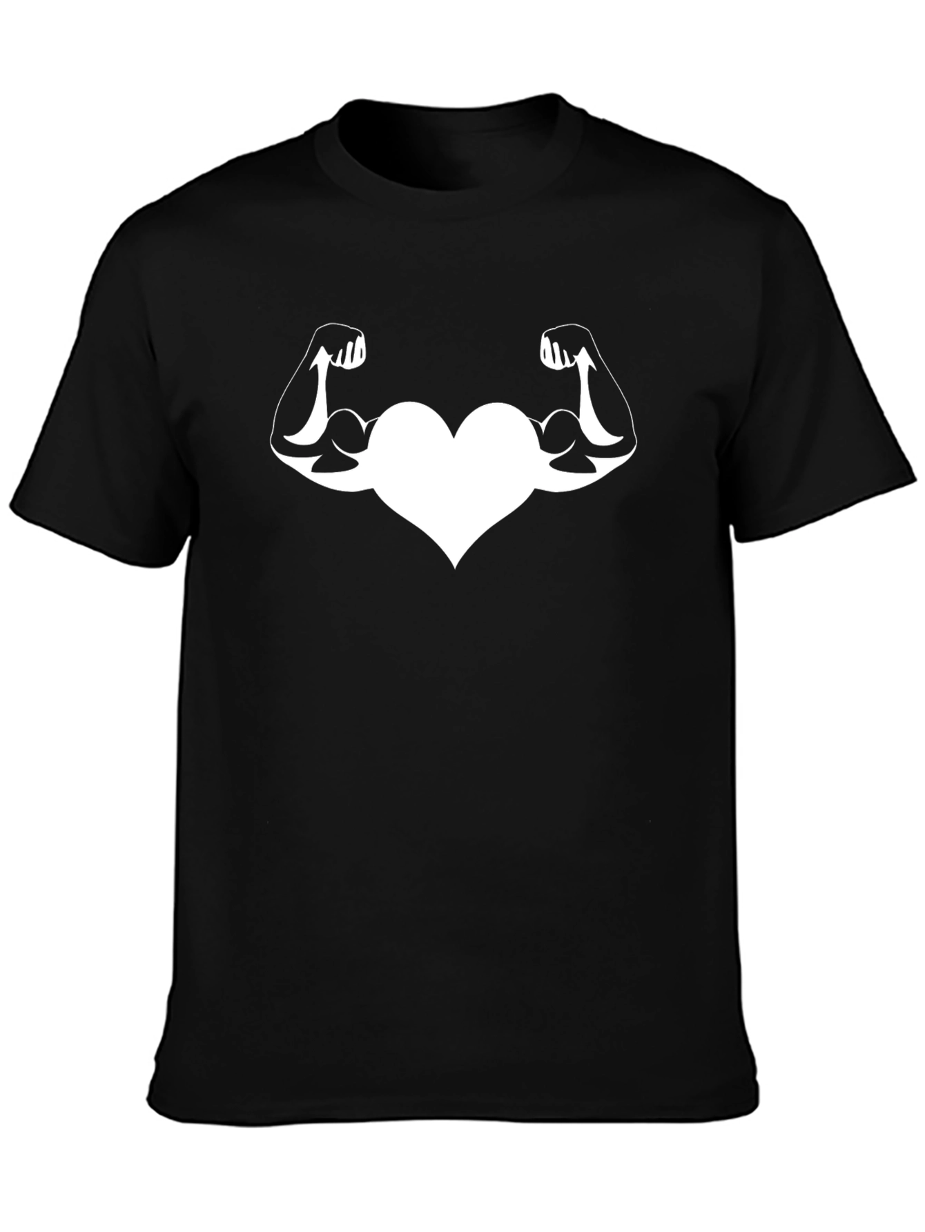 Heart Muscle Tee - Strong Love Black T-Shirt