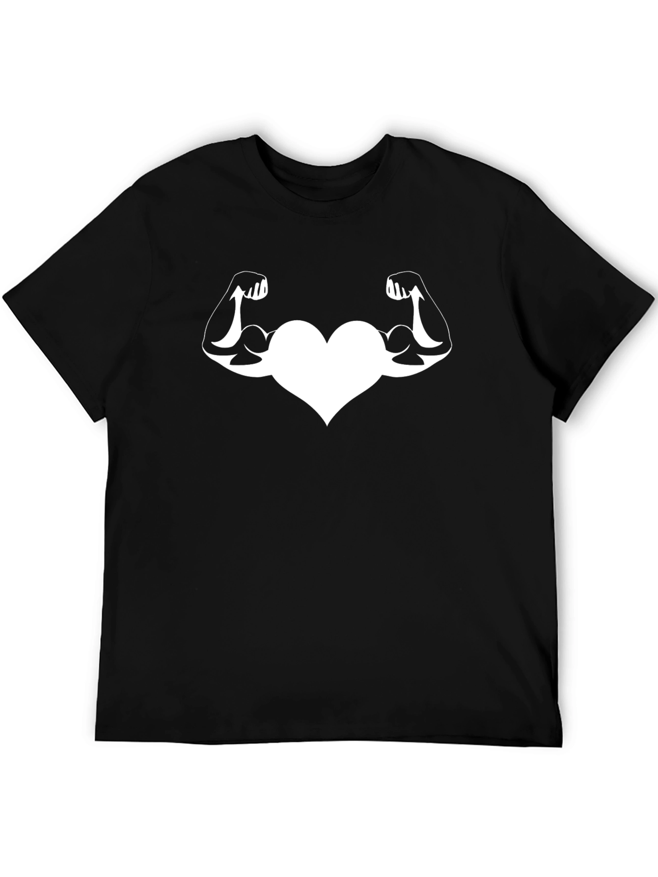 Heart Muscle Tee - Strong Love Black T-Shirt