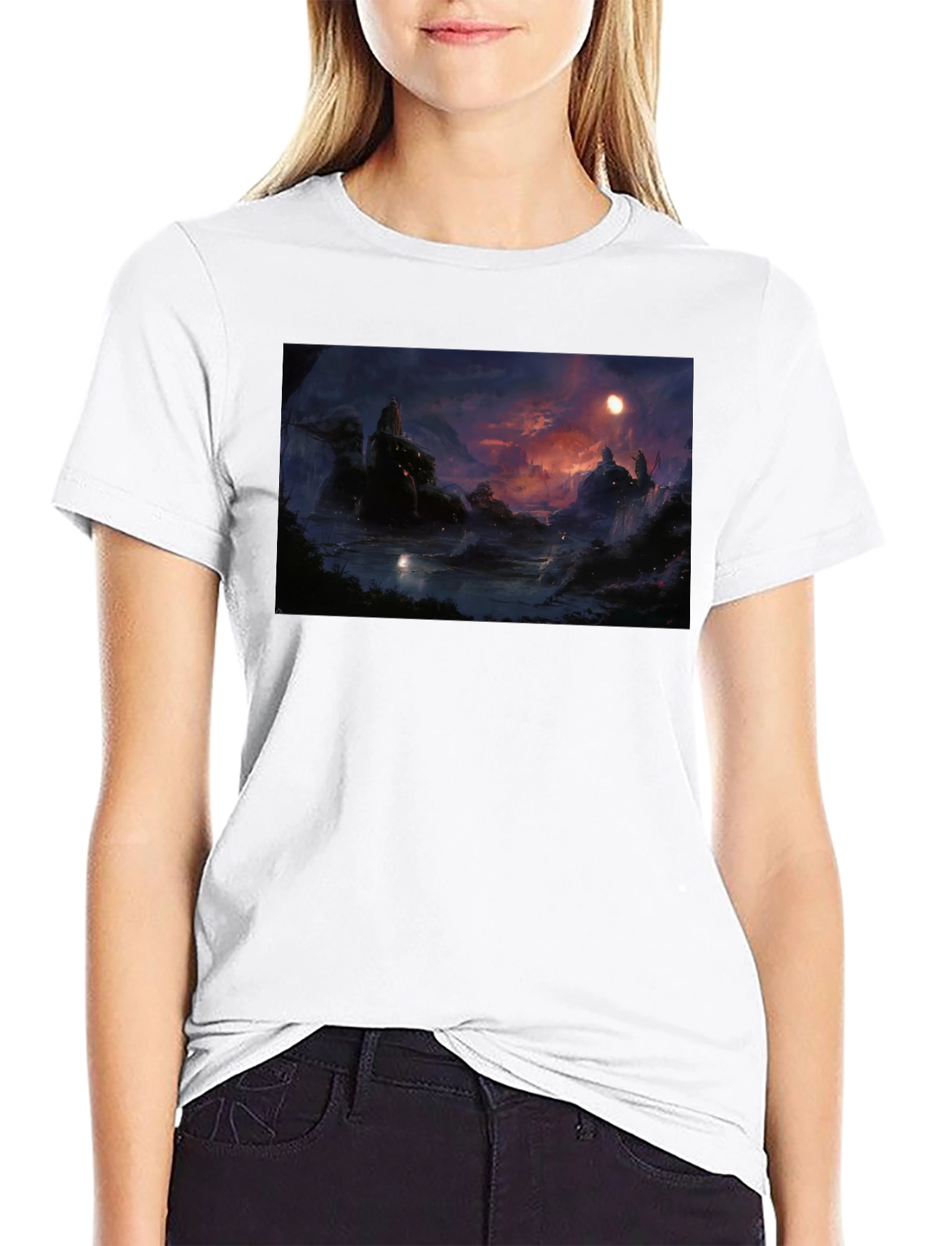 Mystic Landscape Graphic Tee - Black