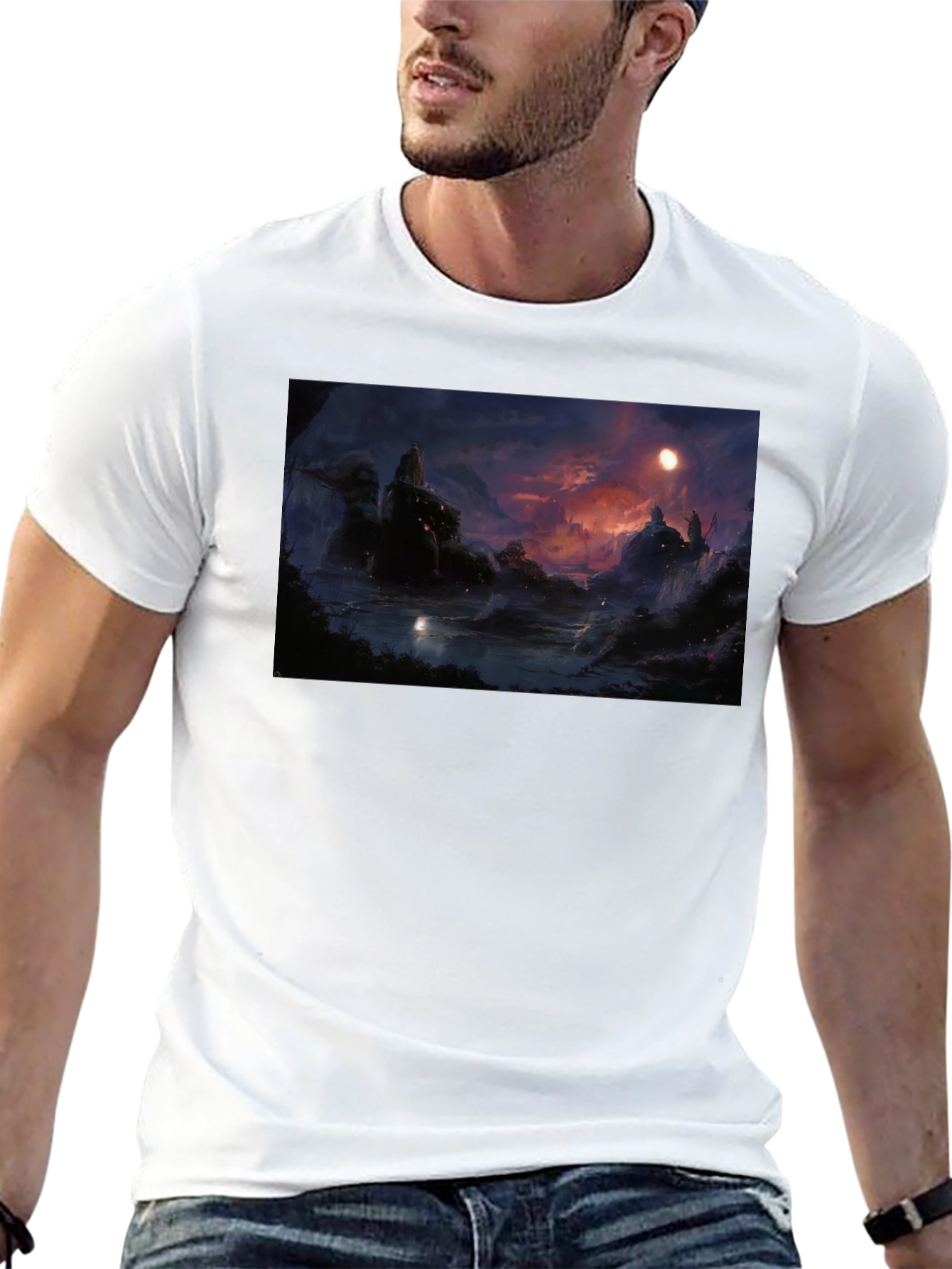 Mystic Landscape Graphic Tee - Black