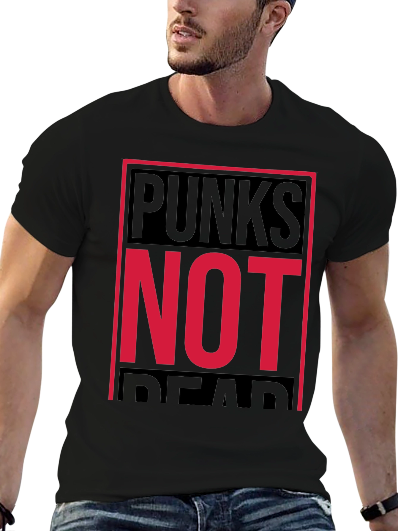 Punks Not Dead Graphic Tee - Black Cotton