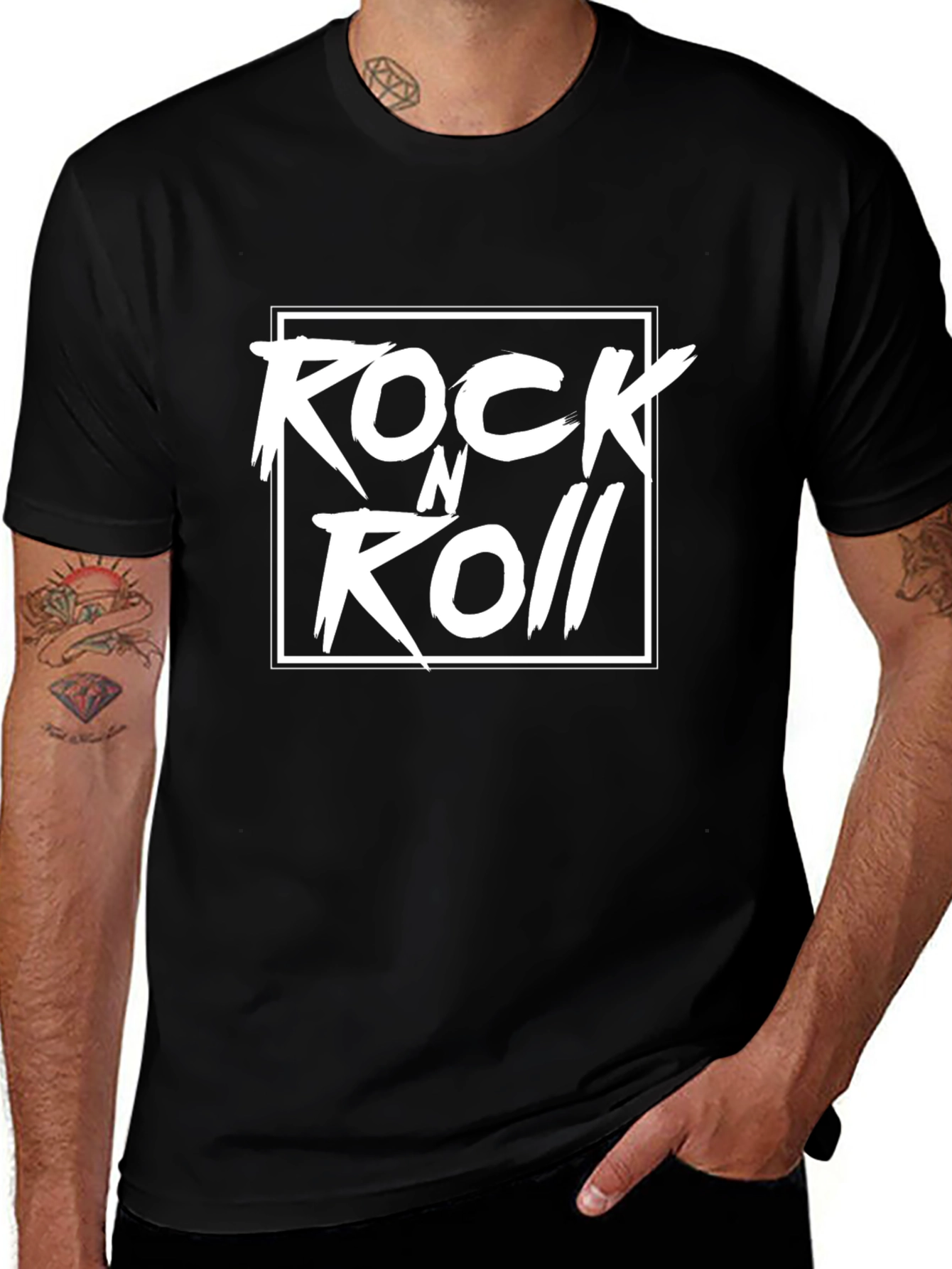 Rock n Roll Black Graphic Tee