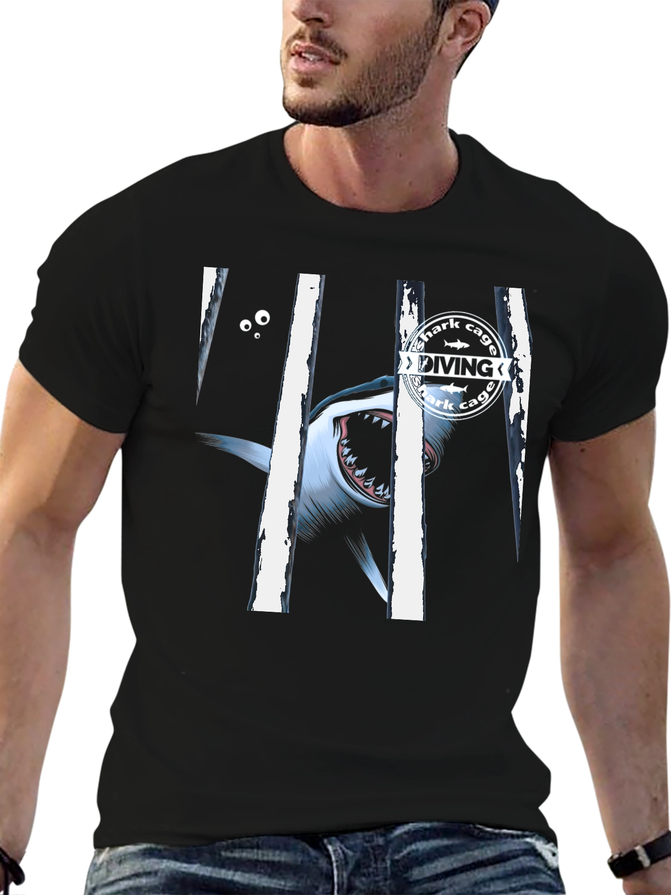 Shark Cage Diving T-Shirt - Ocean Adventure Tee