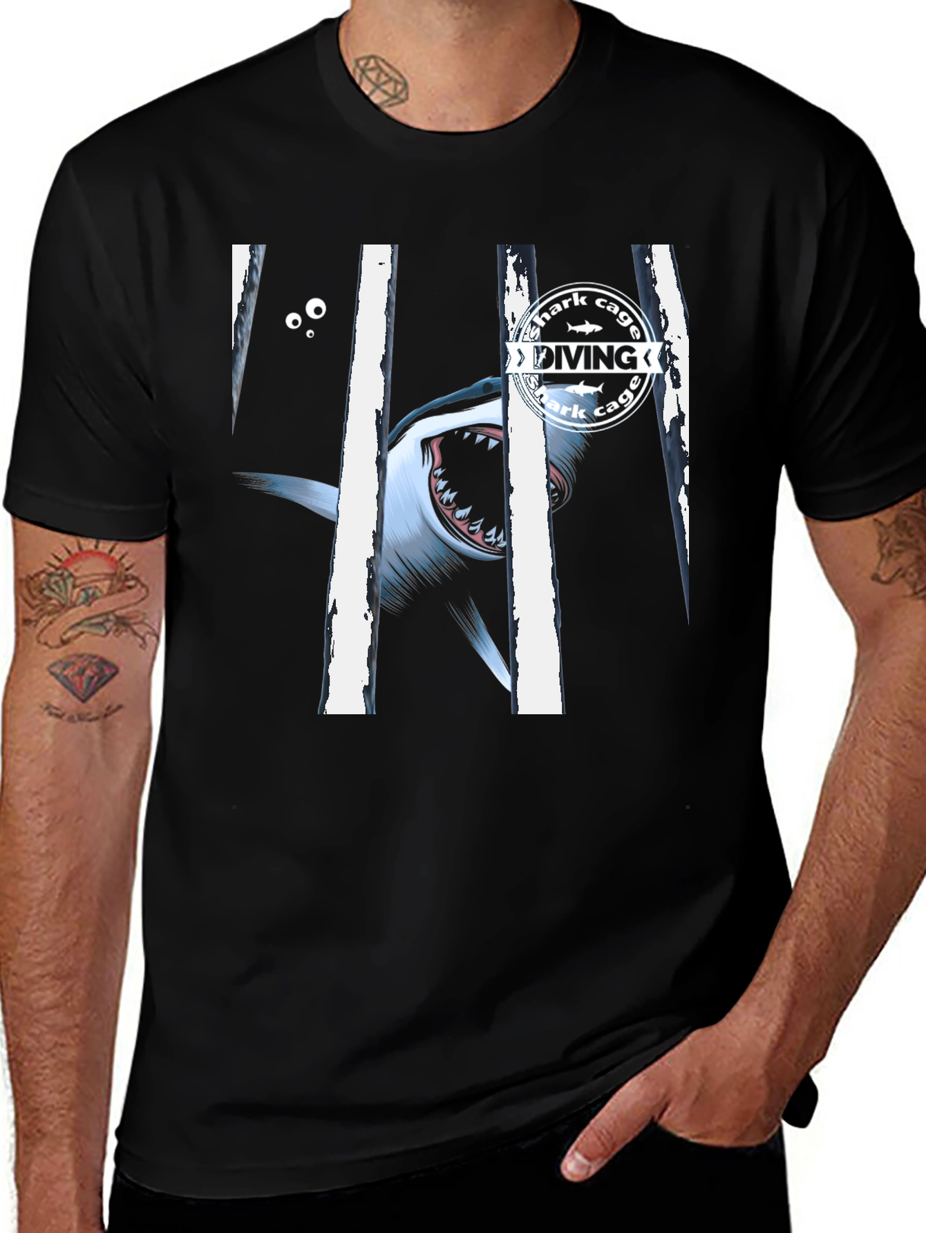 Shark Cage Diving T-Shirt - Ocean Adventure Tee
