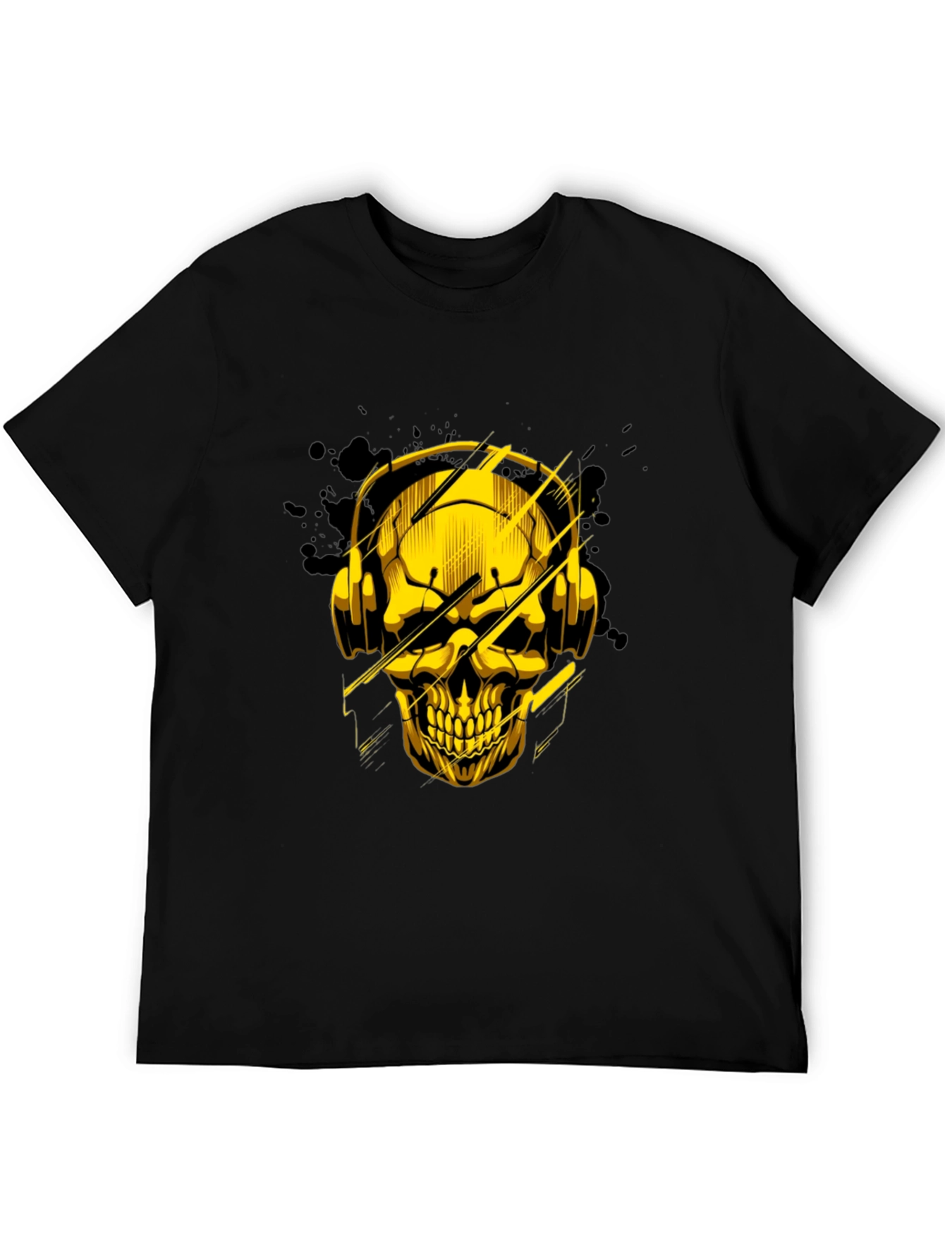 Skull with Headphones Graphic Tee - Rocker Style