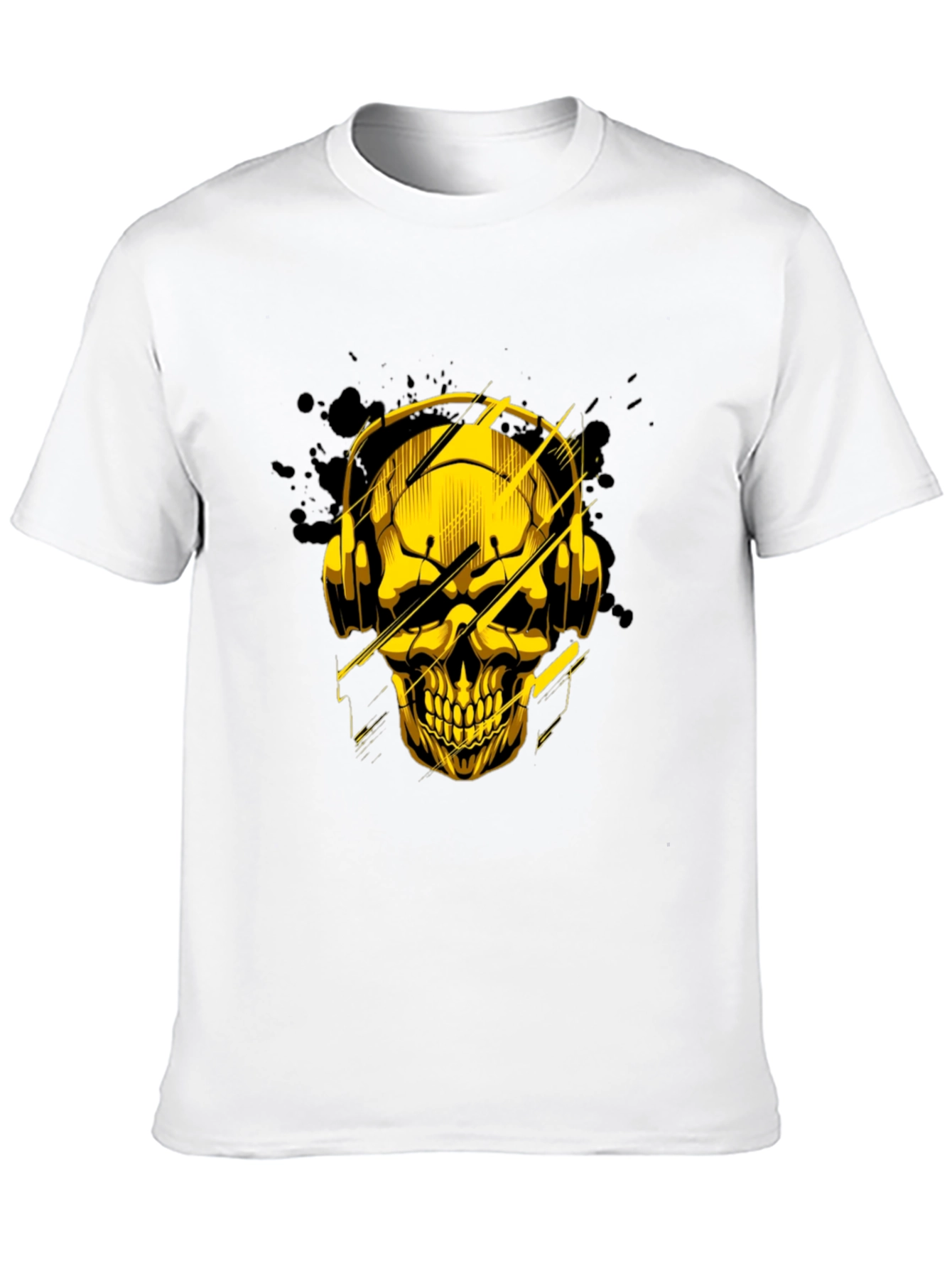 Skull with Headphones Graphic Tee - Rocker Style