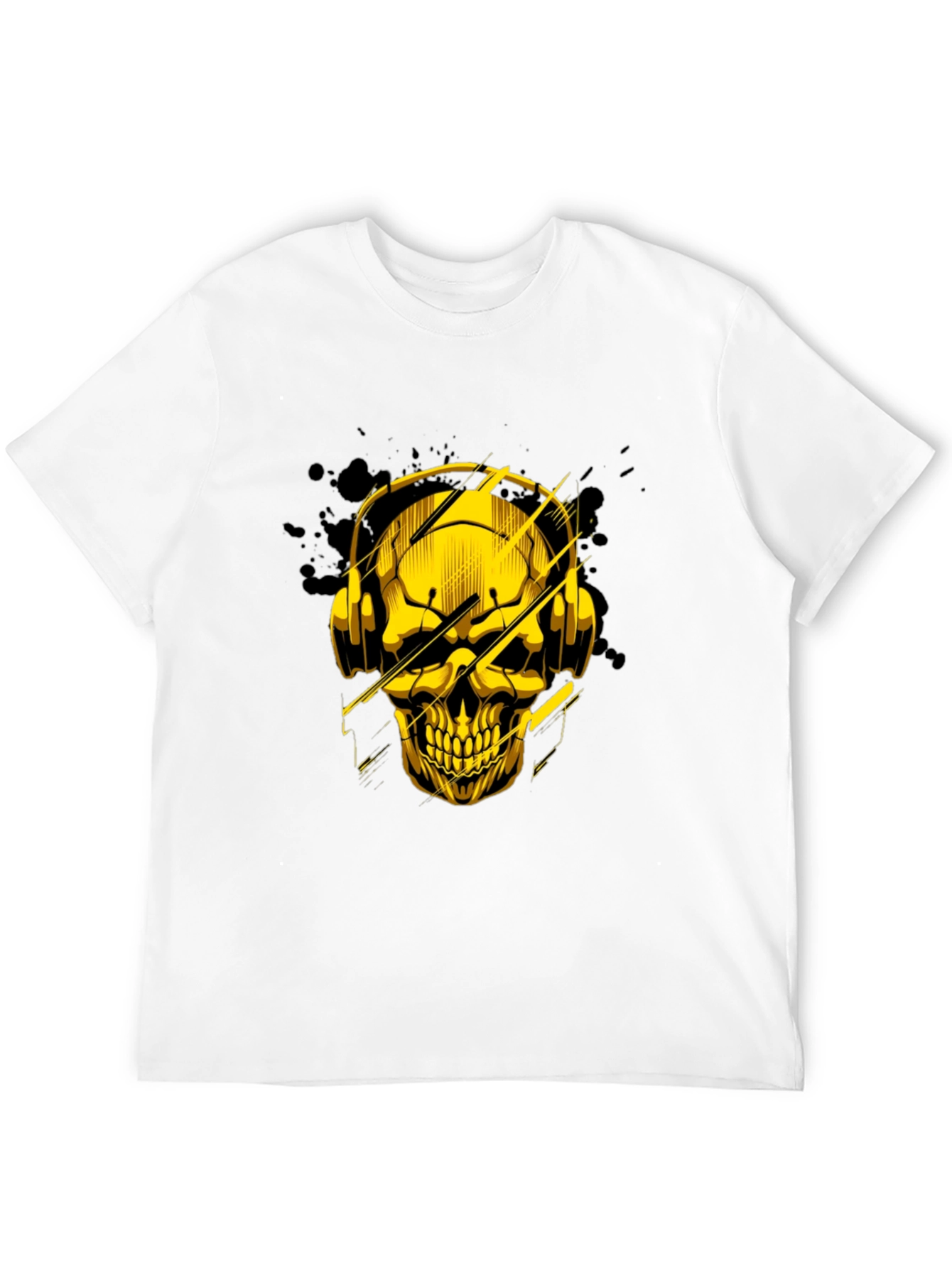Skull with Headphones Graphic Tee - Rocker Style