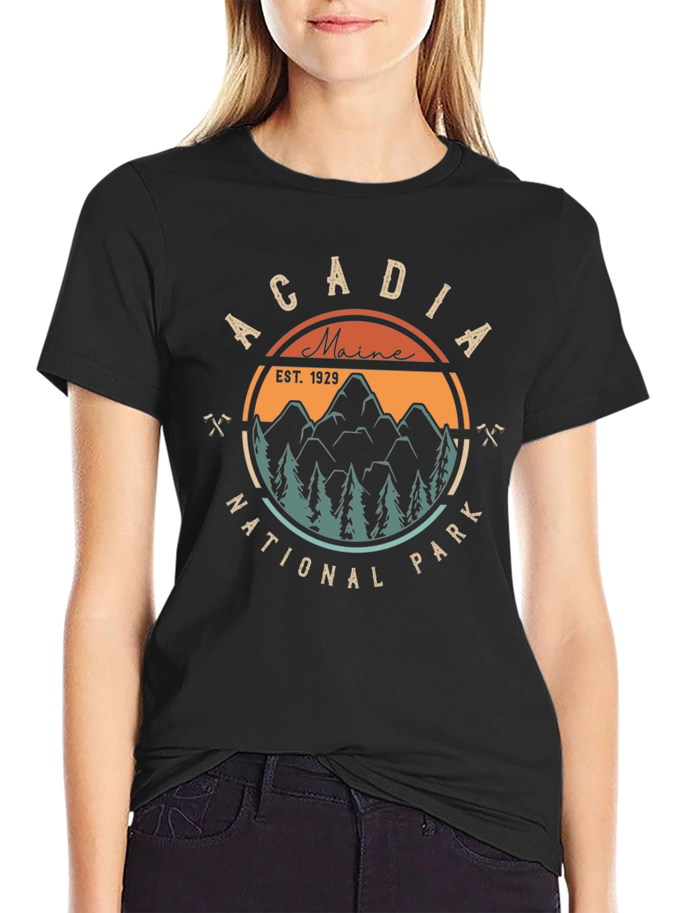Acadia National Park Black T-Shirt