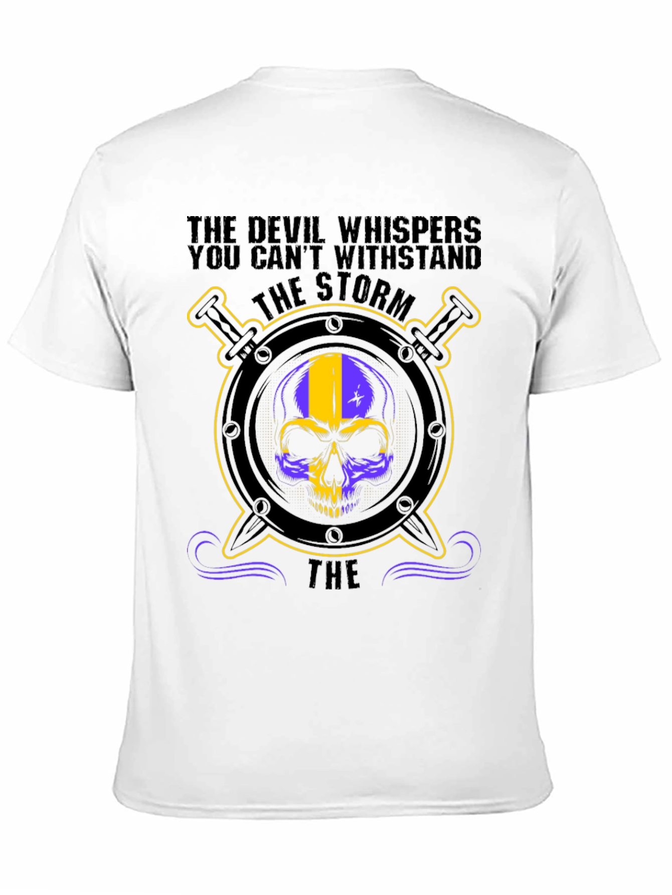 The Devil Whispers Storm Skull Graphic T-Shirt