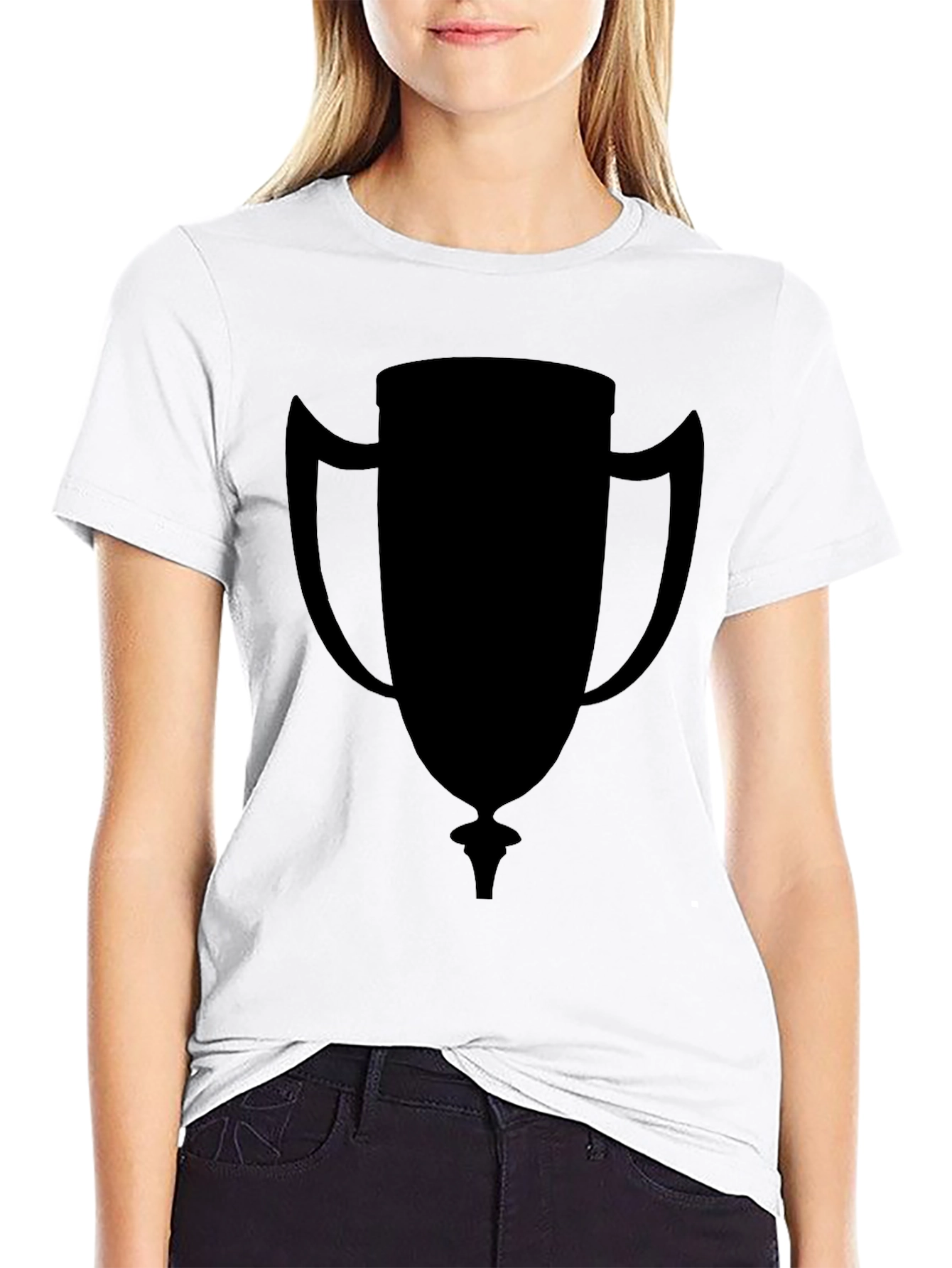 Black Trophy Graphic Tee - Casual Style
