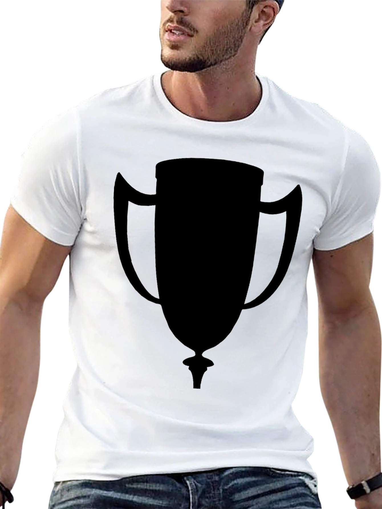 Black Trophy Graphic Tee - Casual Style