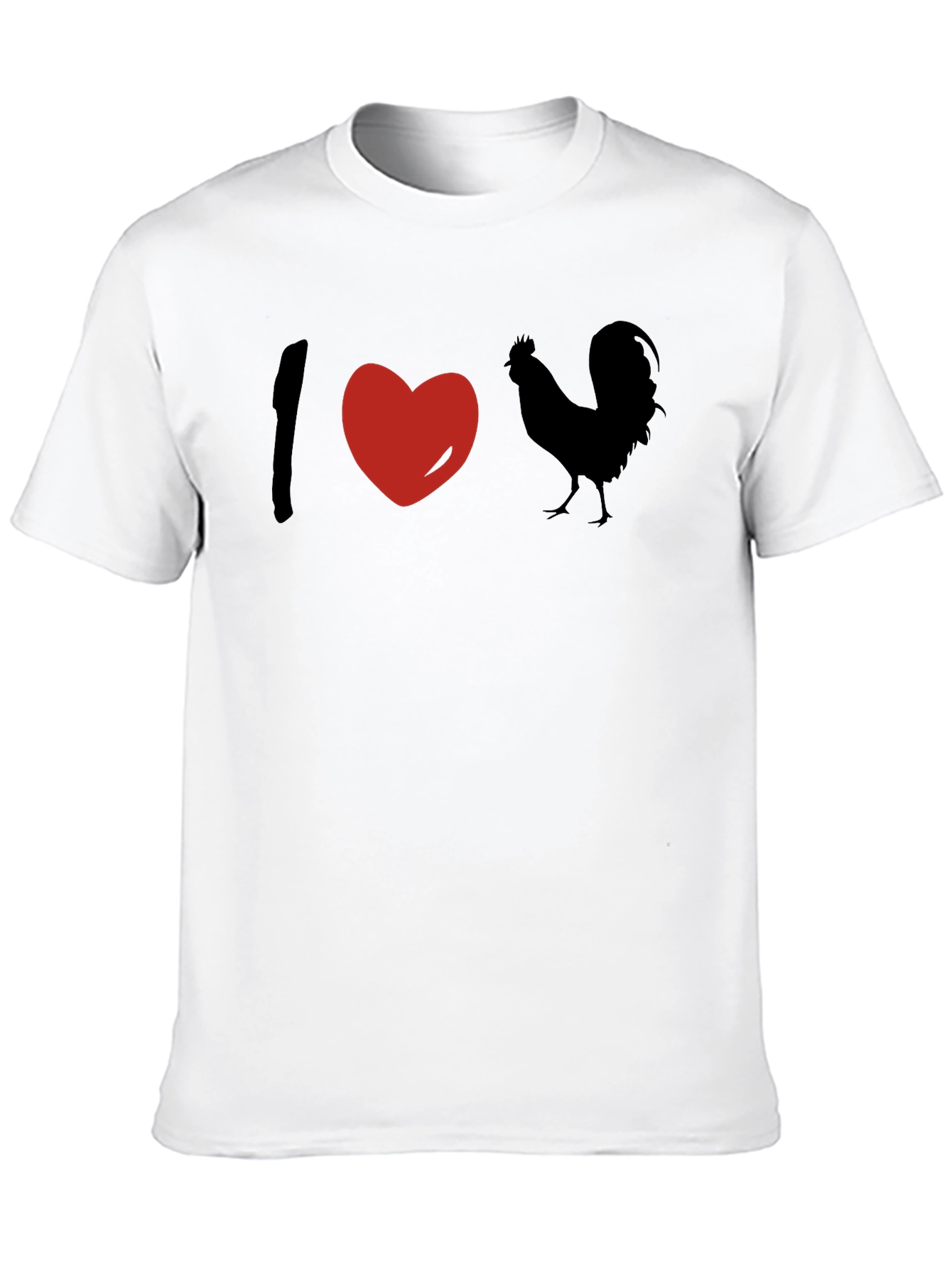 I Love Rooster Graphic Tee - Novelty Mens T-Shirt