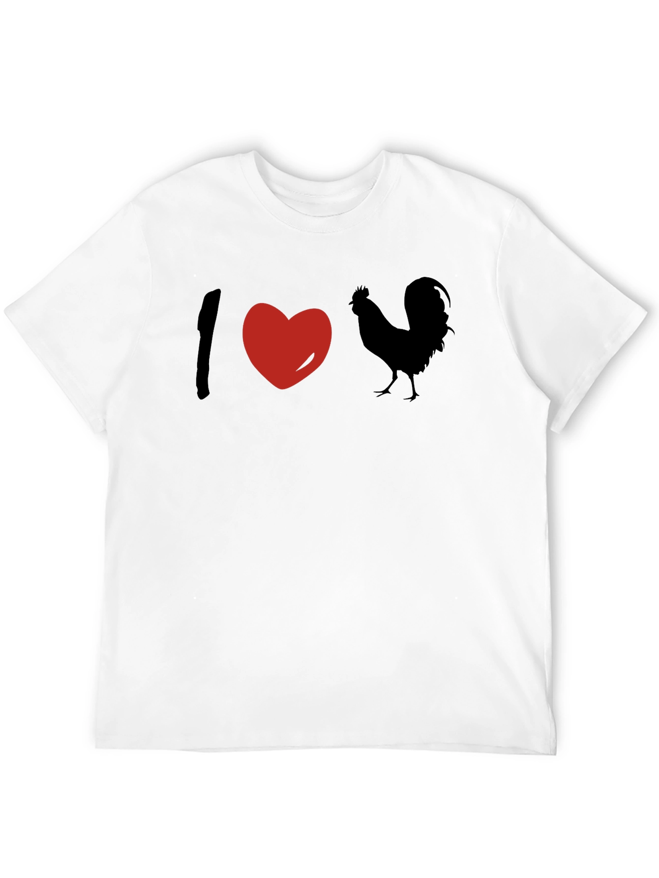 I Love Rooster Graphic Tee - Novelty Mens T-Shirt