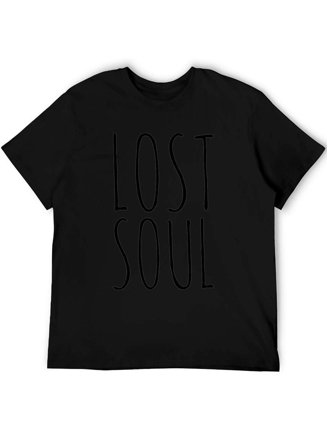 Lost Soul Graphic Tee - Black Casual T-Shirt