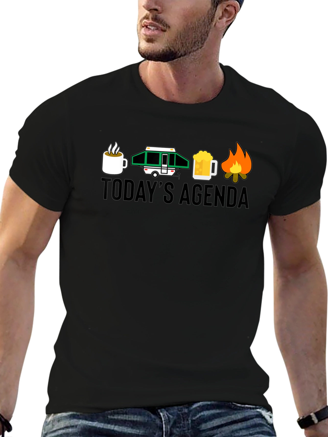 Todays Agenda Camping Graphic T-Shirt