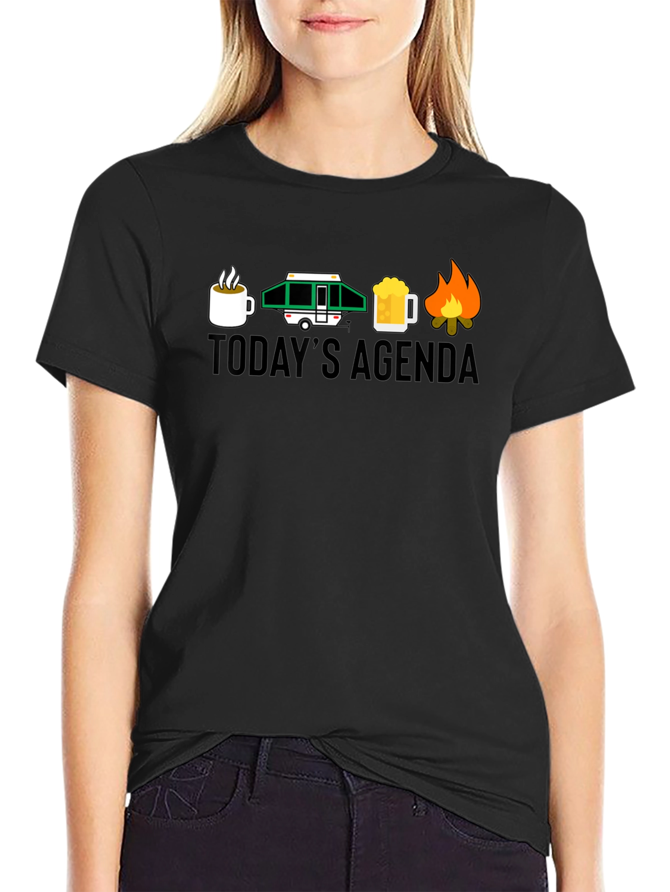 Todays Agenda Camping Graphic T-Shirt