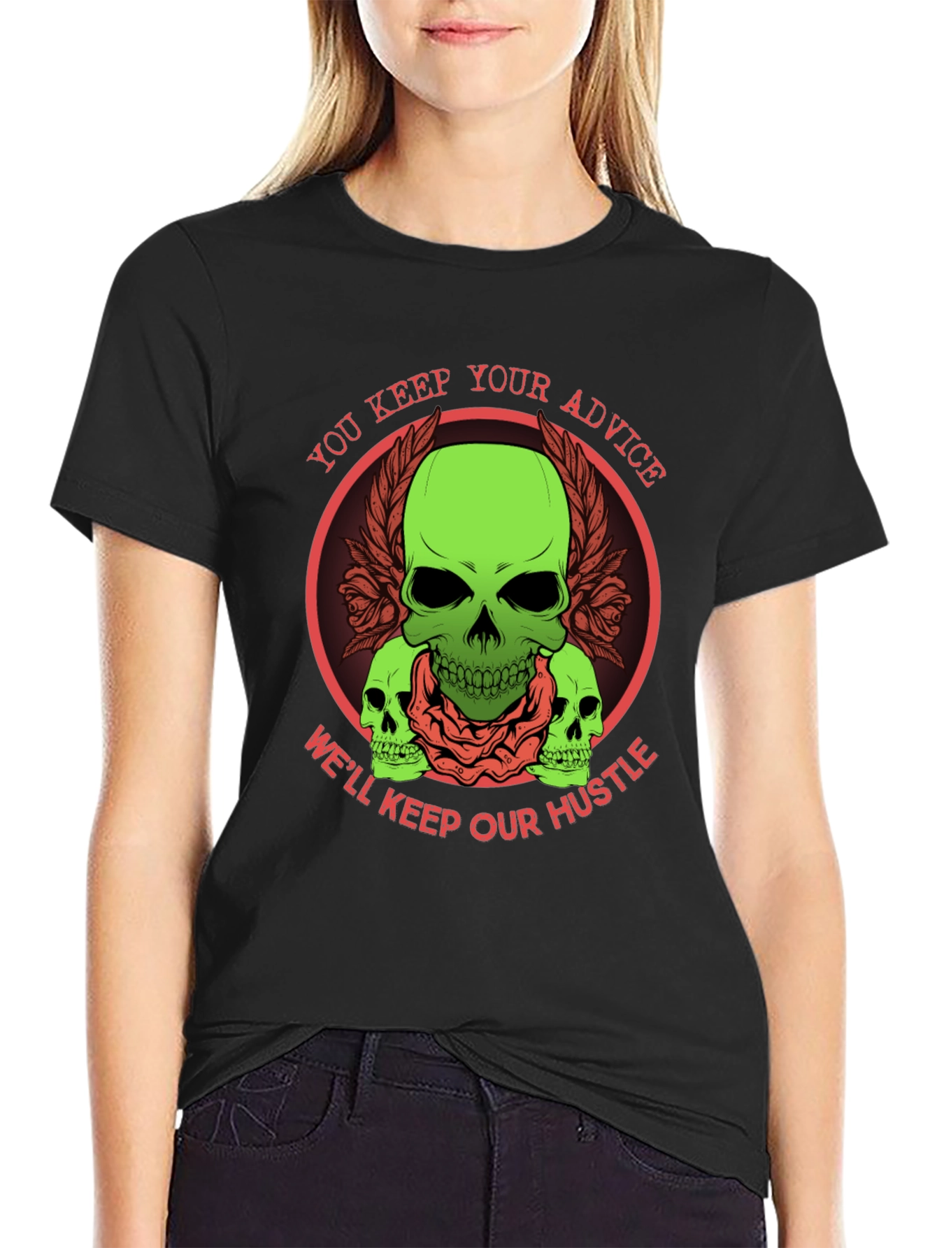 Skull Hustle Graphic Tee - You Keep Your Advice