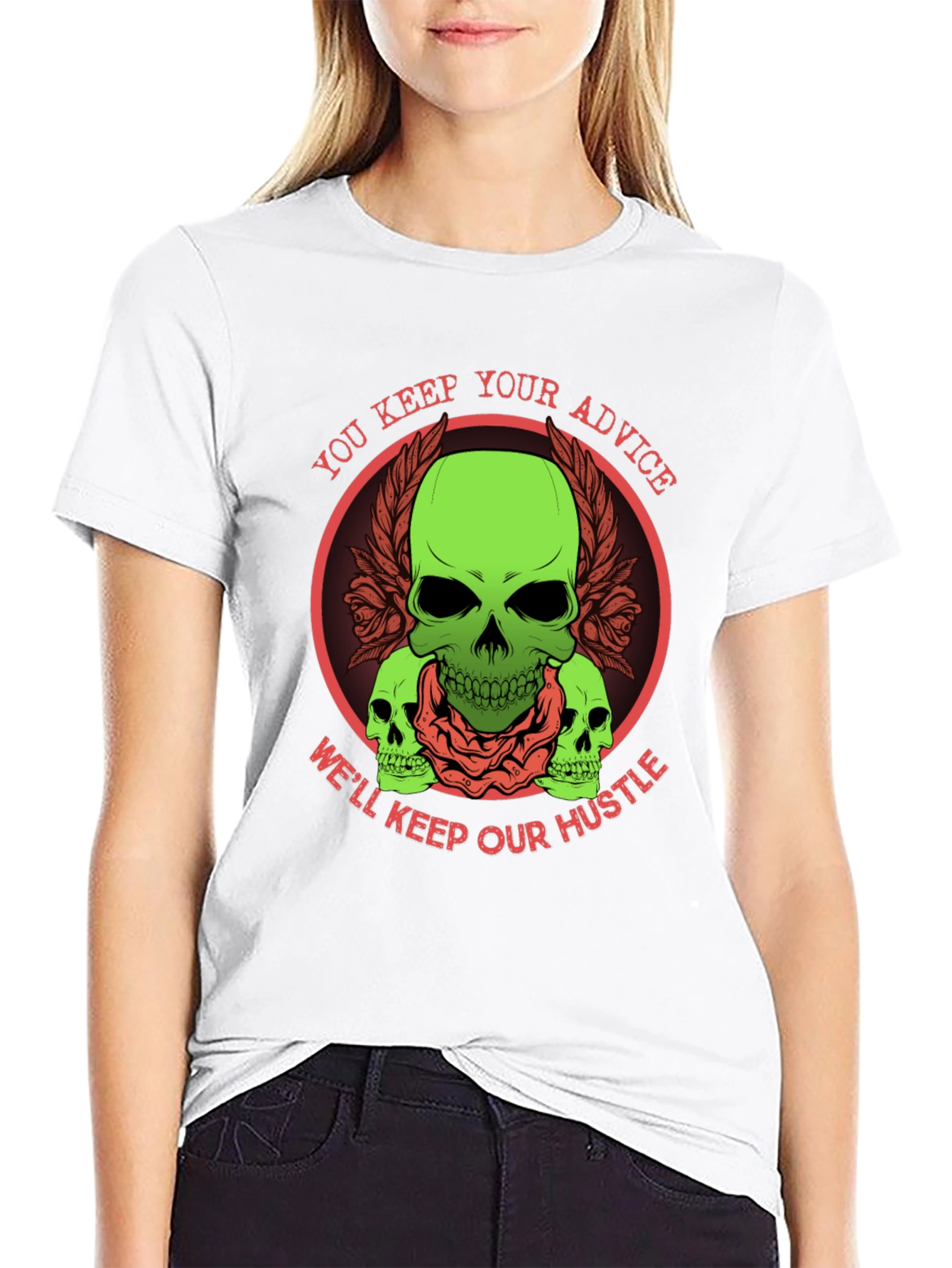 Skull Hustle Graphic Tee - You Keep Your Advice