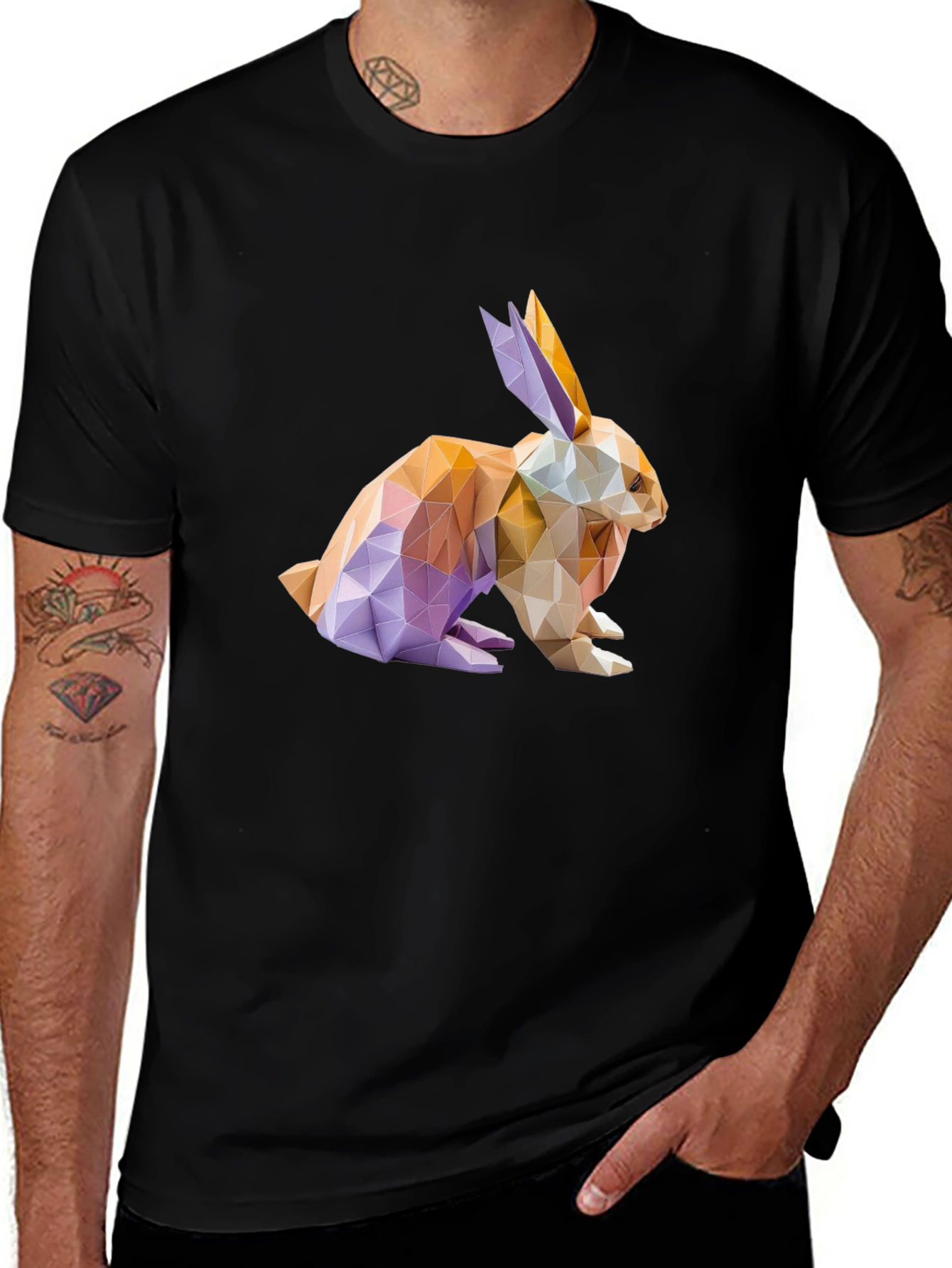 Geometric Rabbit Graphic T-Shirt