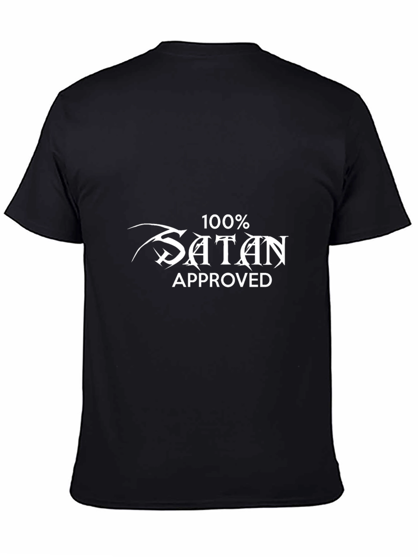 100% Satan Approved Graphic Black T-Shirt
