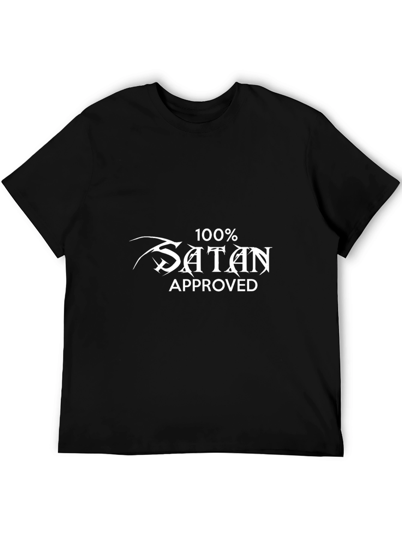 100% Satan Approved Graphic Black T-Shirt