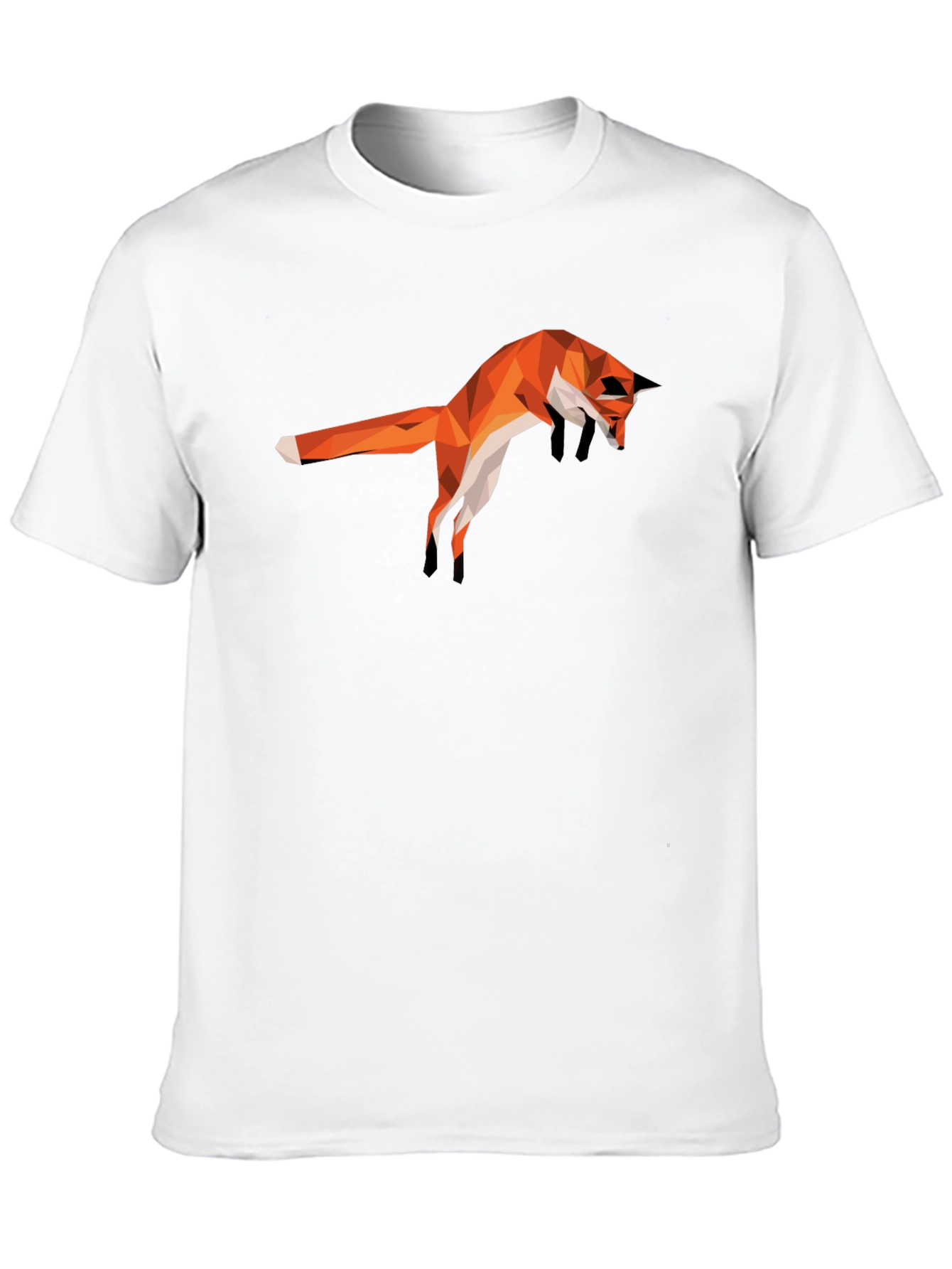 Geometric Fox Graphic Black T-Shirt - Stylish Mens Tee
