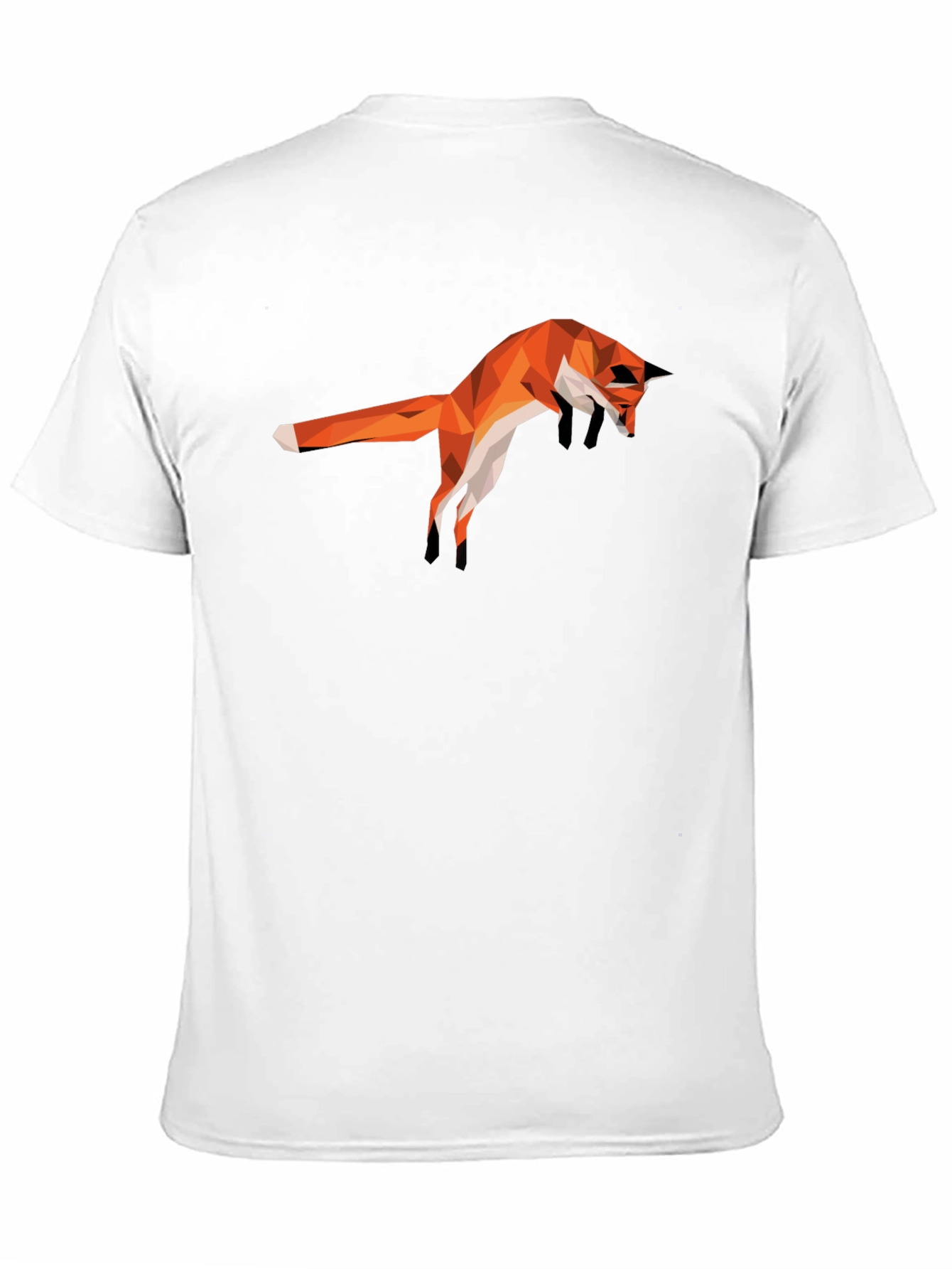 Geometric Fox Graphic Black T-Shirt - Stylish Mens Tee