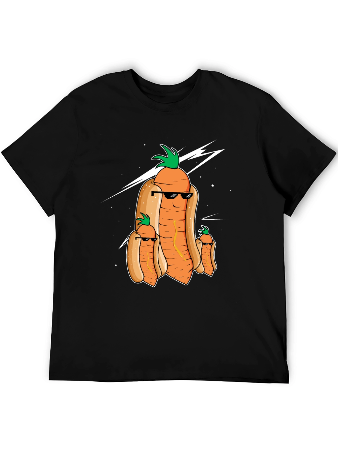 Funny Carrot Hot Dog Graphic T-Shirt