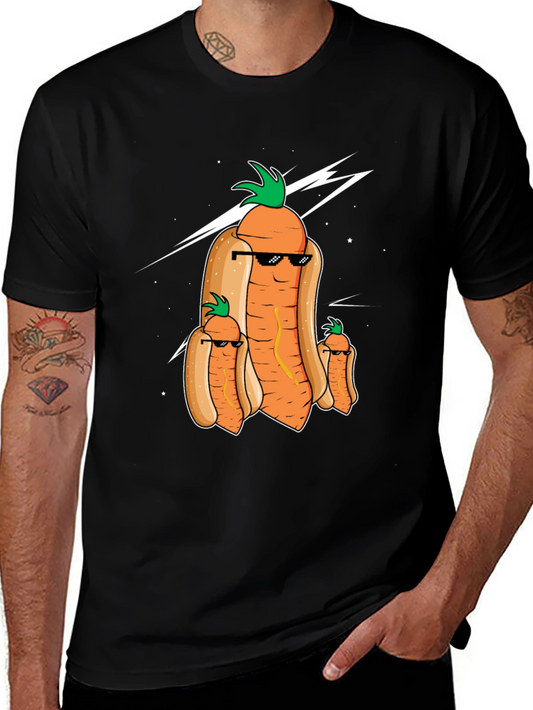 Funny Carrot Hot Dog Graphic T-Shirt