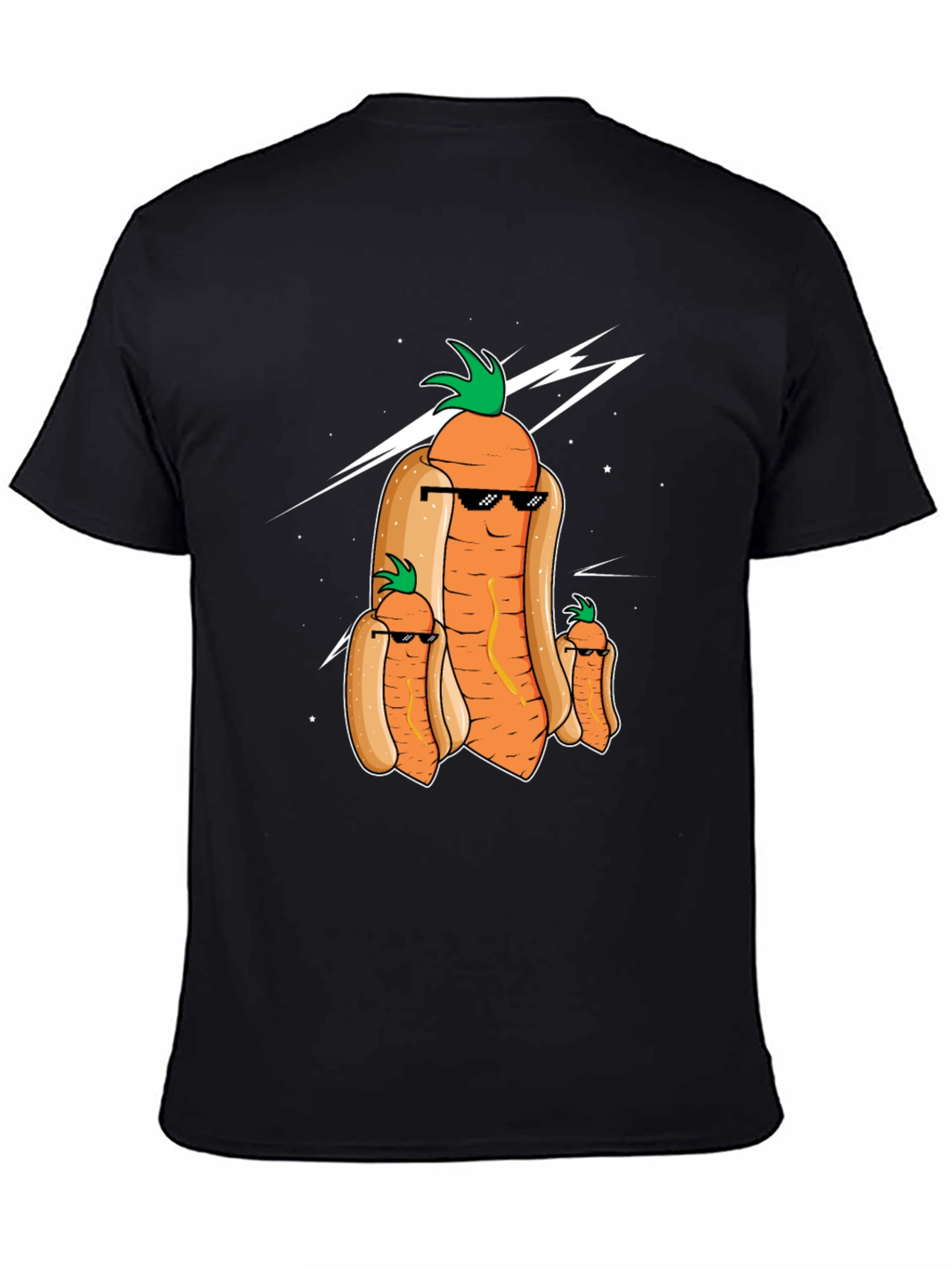 Funny Carrot Hot Dog Graphic T-Shirt