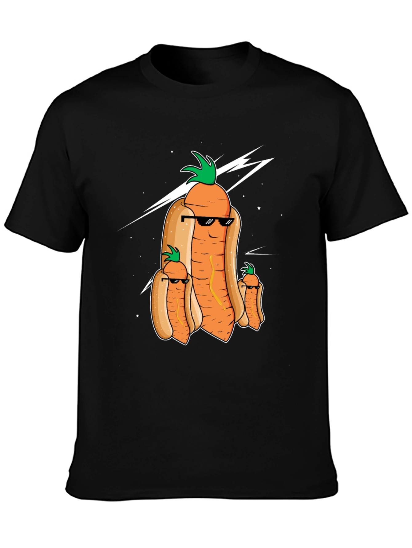 Funny Carrot Hot Dog Graphic T-Shirt