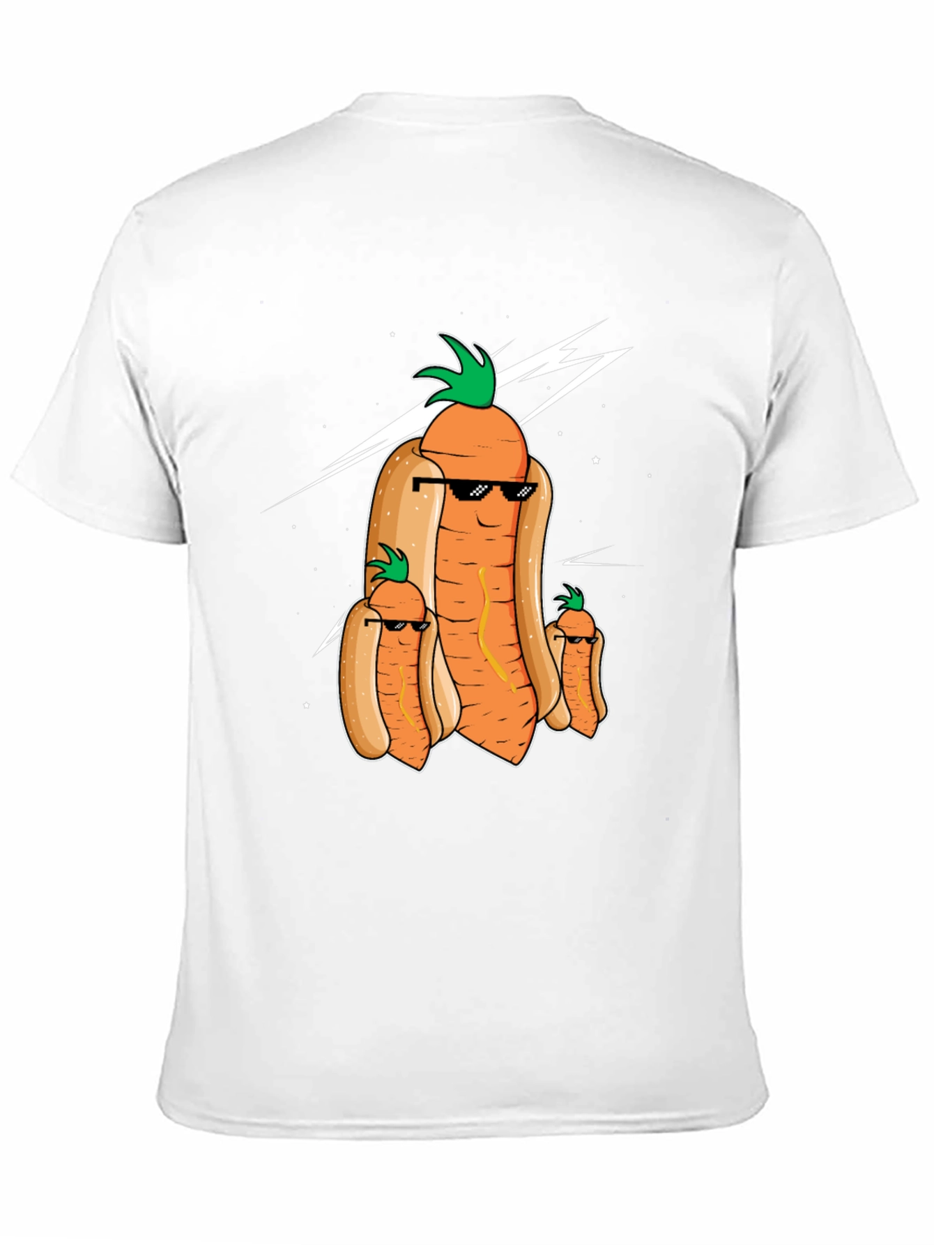 Funny Carrot Hot Dog Graphic T-Shirt