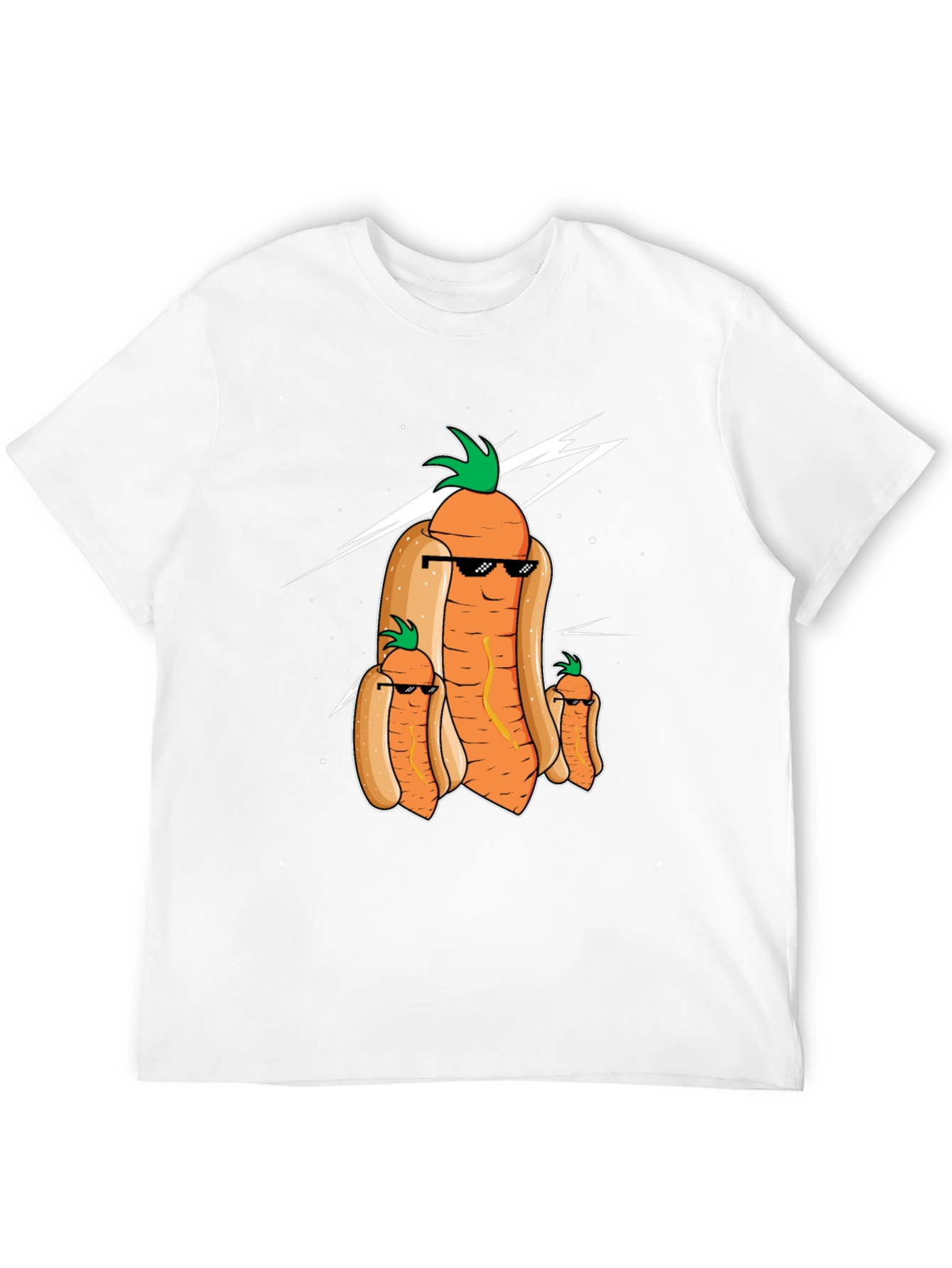 Funny Carrot Hot Dog Graphic T-Shirt