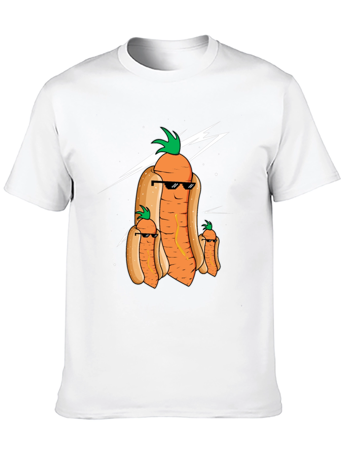 Funny Carrot Hot Dog Graphic T-Shirt