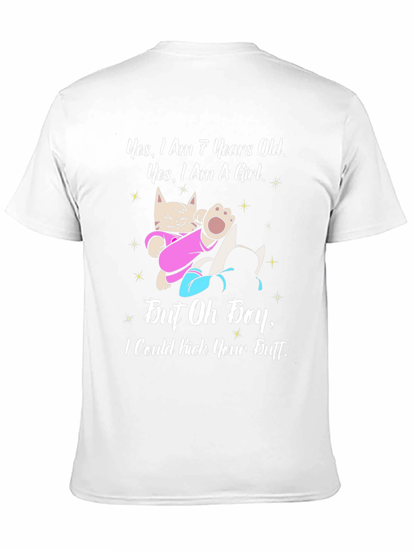 Funny Cat Girl T-Shirt - Kick Your Butt!