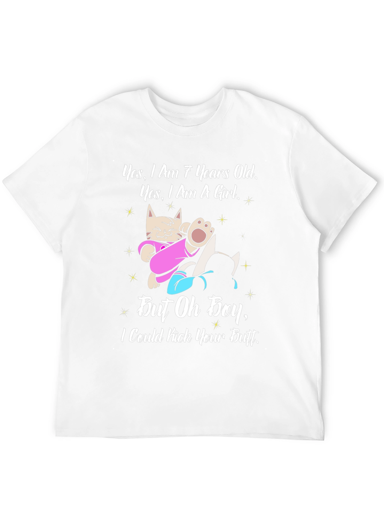 Funny Cat Girl T-Shirt - Kick Your Butt!