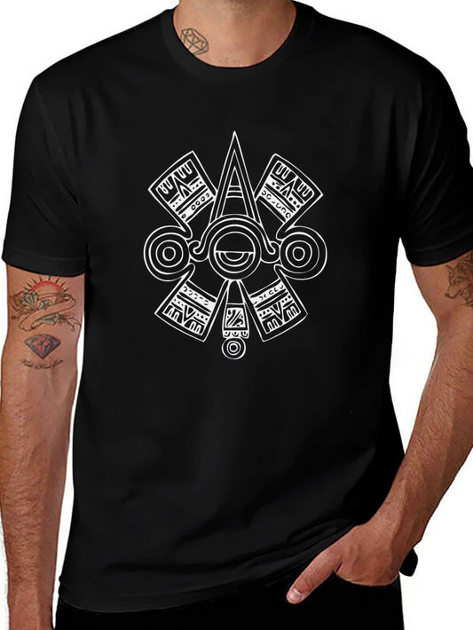 Aztec Symbol Graphic T-Shirt - Black
