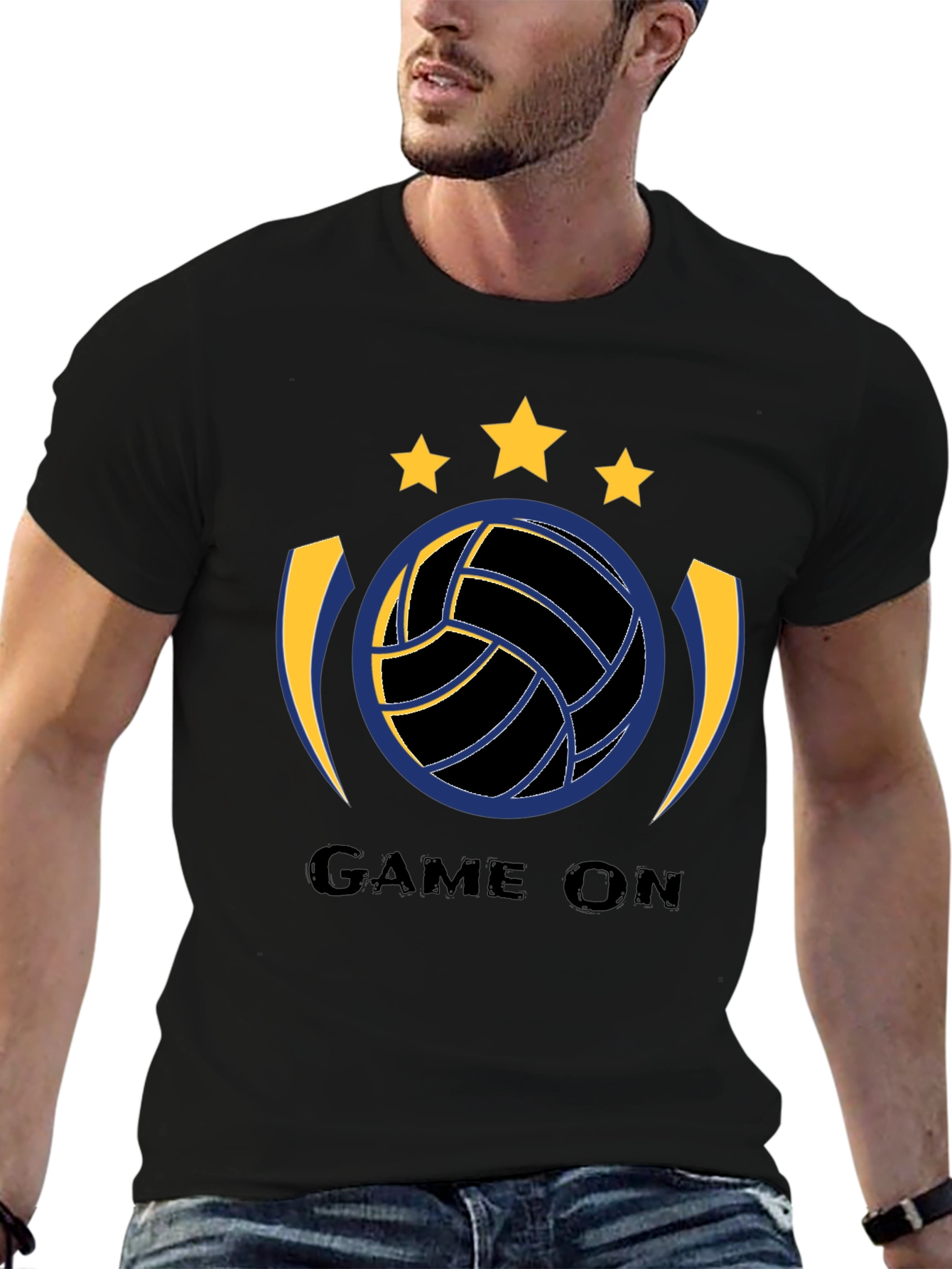 Game On Black Volleyball Graphic T-Shirt