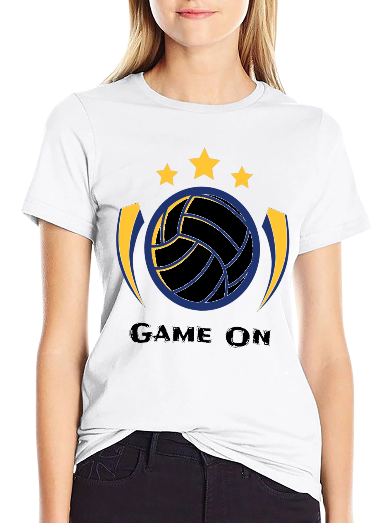 Game On Black Volleyball Graphic T-Shirt